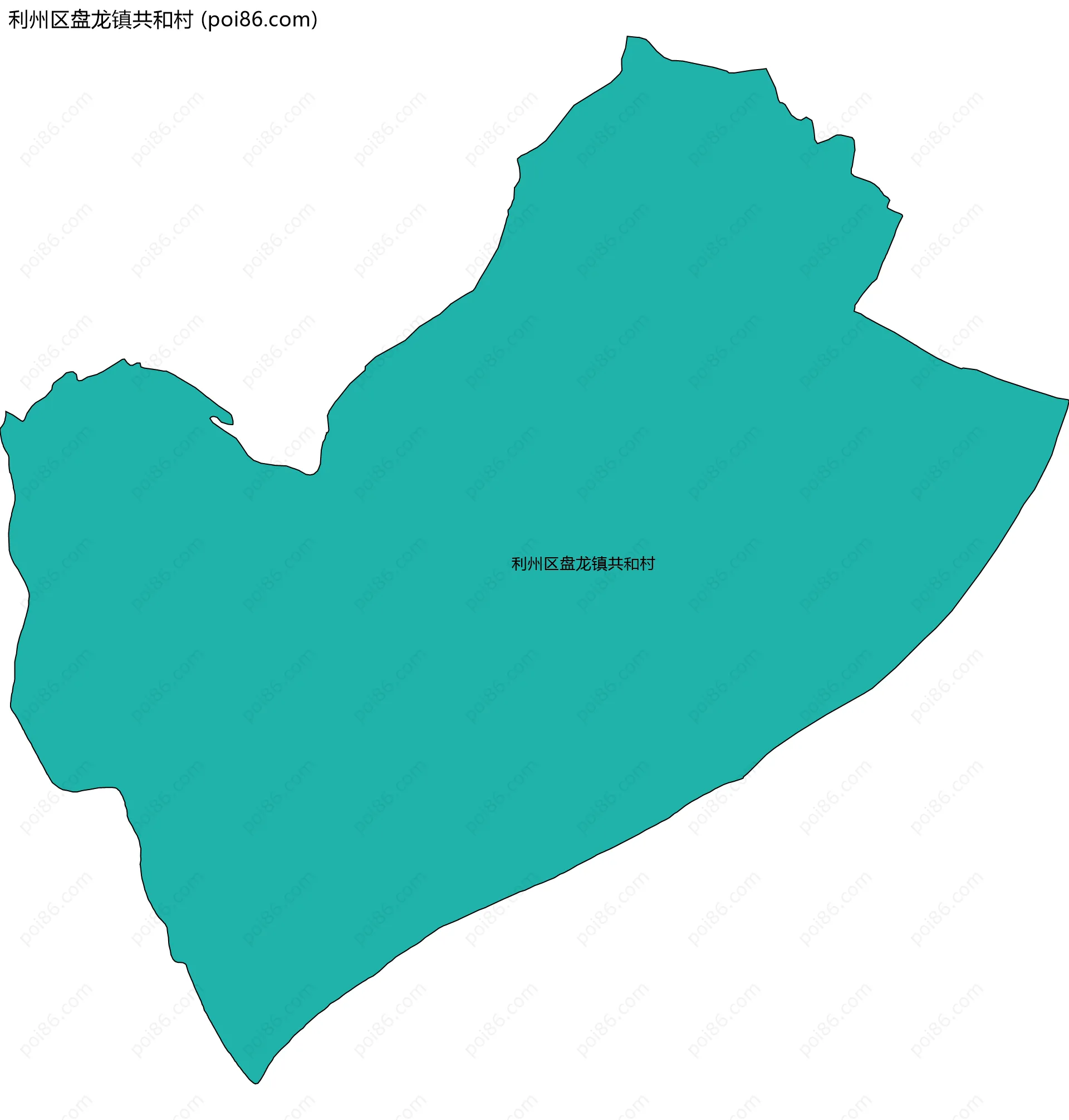 利州区盘龙镇共和村边界地图