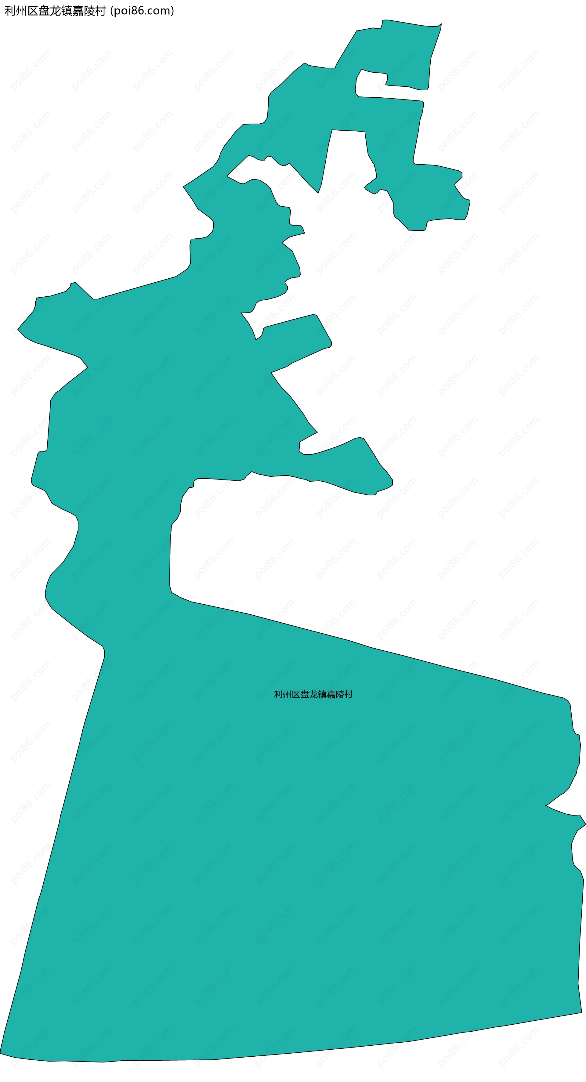 利州区盘龙镇嘉陵村边界地图