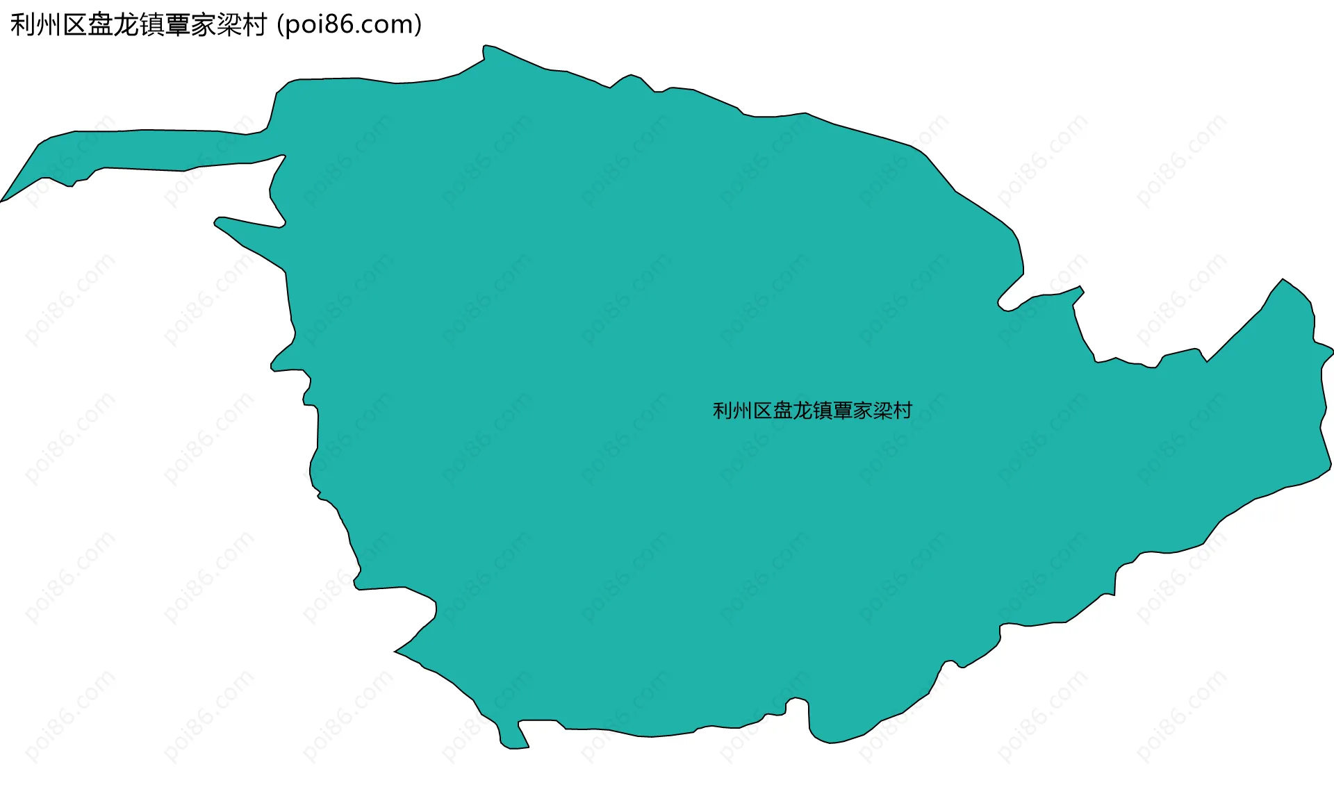 利州区盘龙镇覃家梁村边界地图