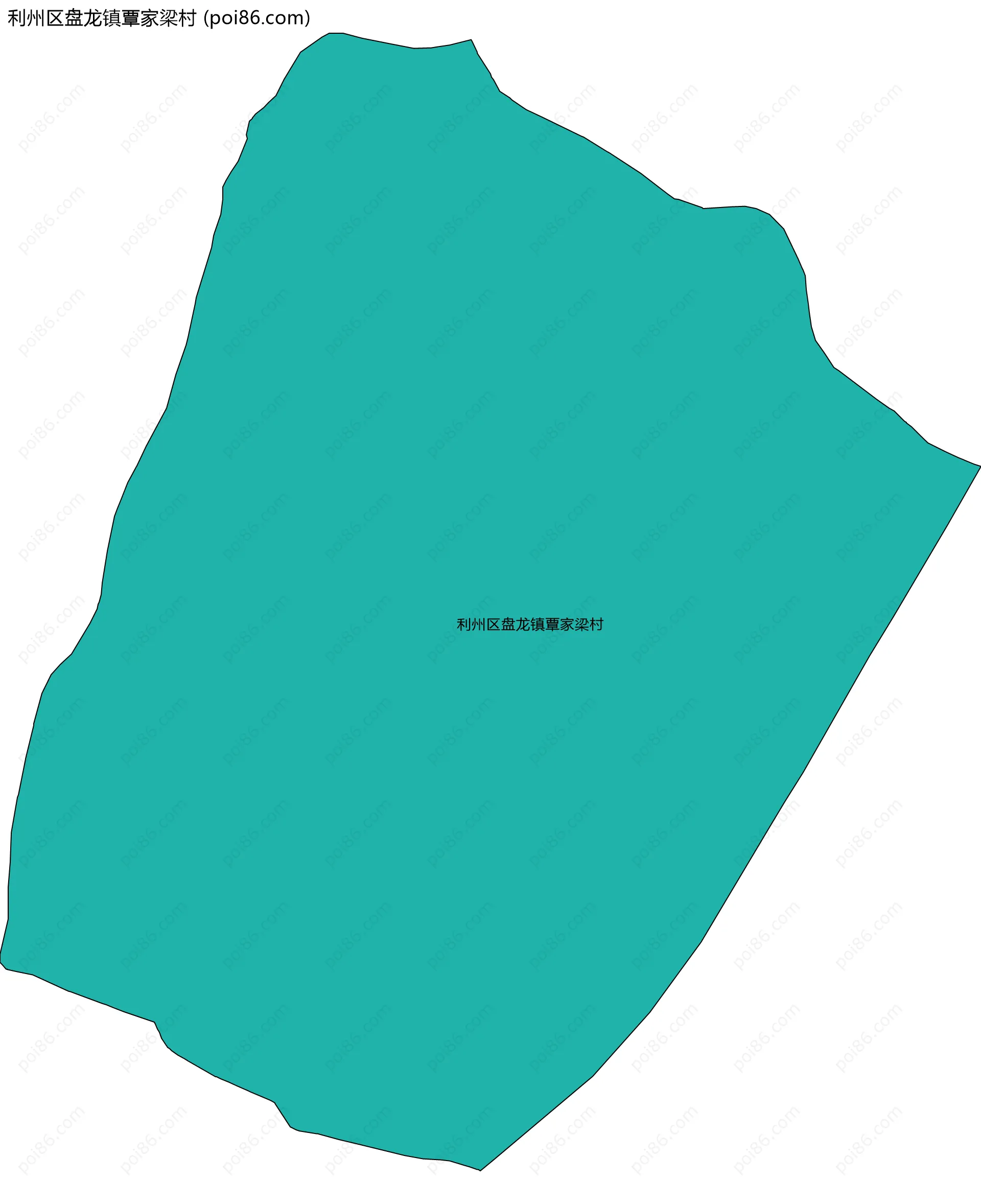 利州区盘龙镇覃家梁村边界地图