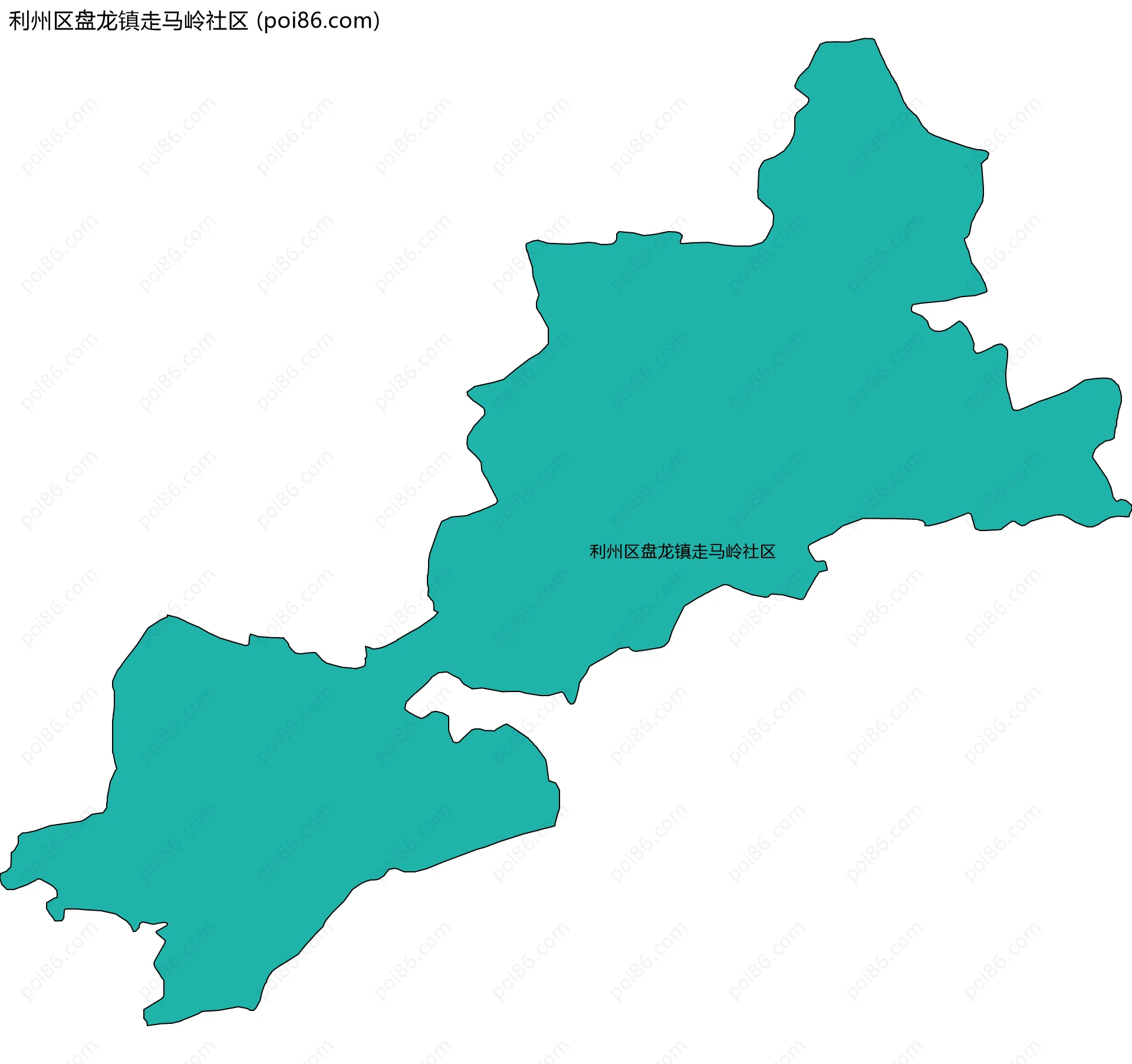 利州区盘龙镇走马岭社区边界地图