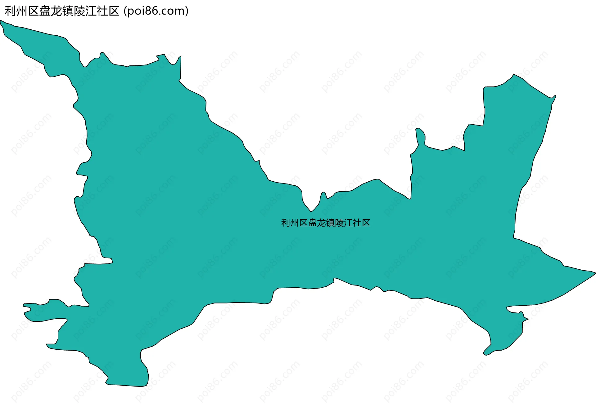 利州区盘龙镇陵江社区边界地图