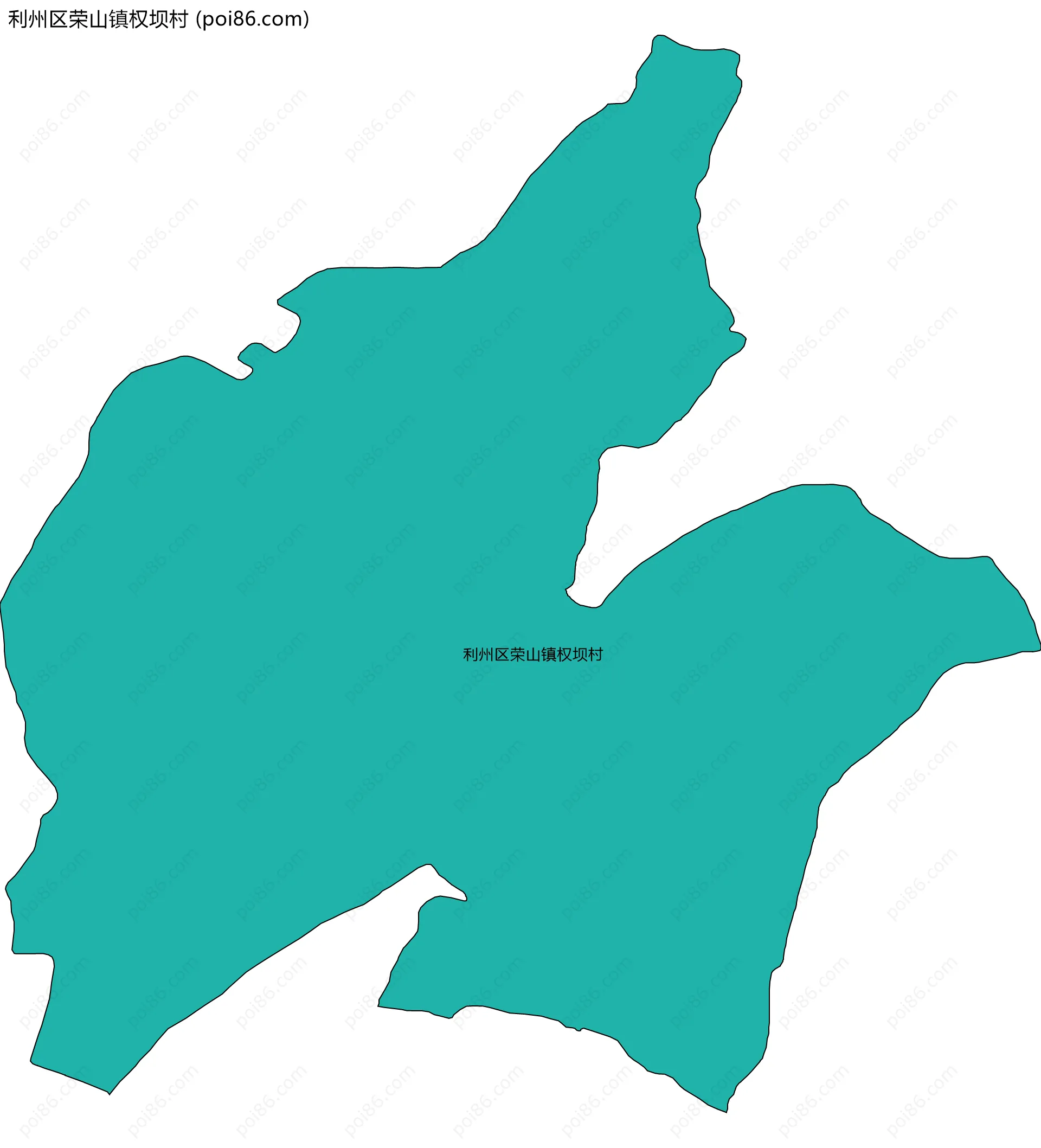 利州区荣山镇权坝村边界地图