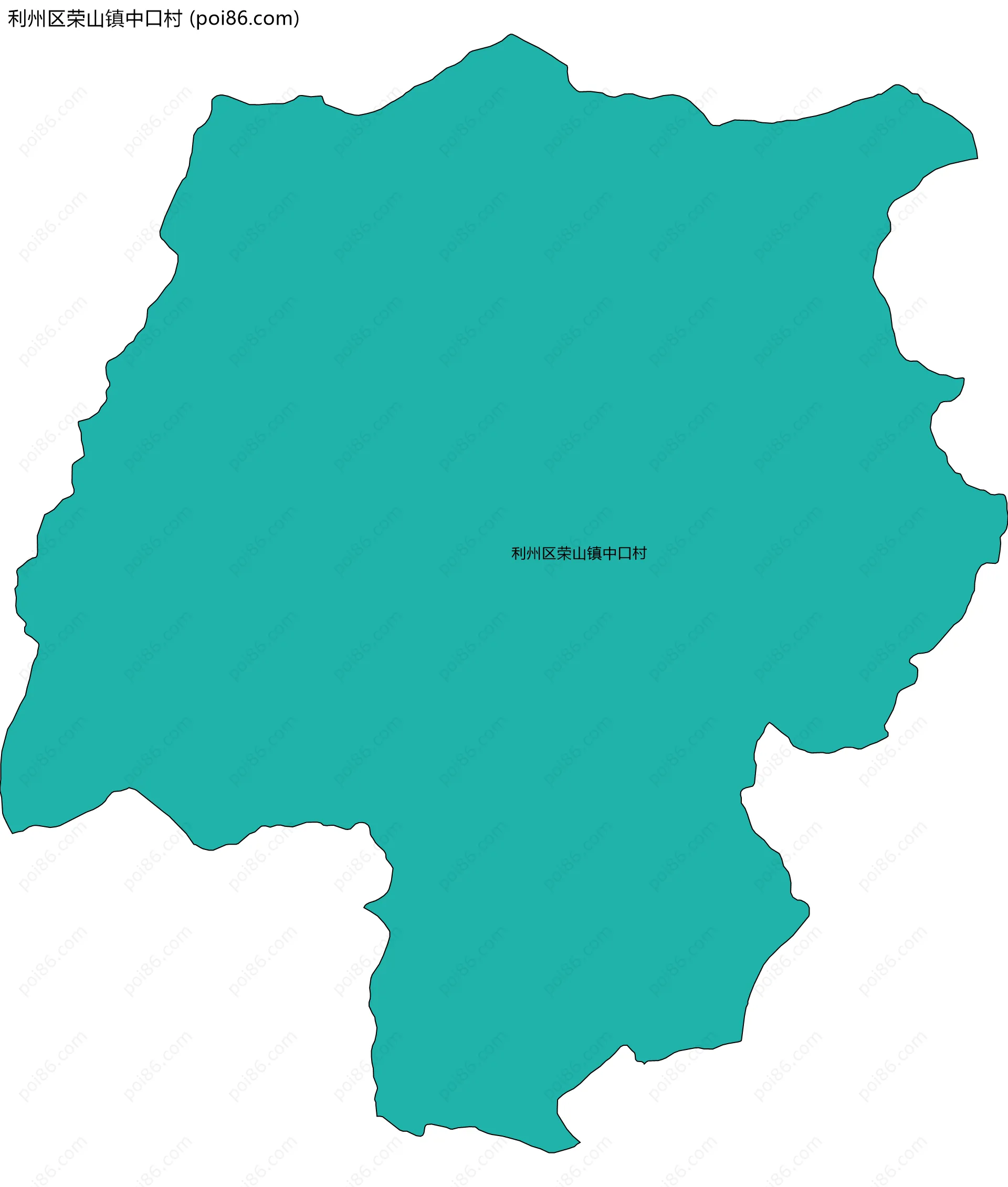 利州区荣山镇中口村边界地图