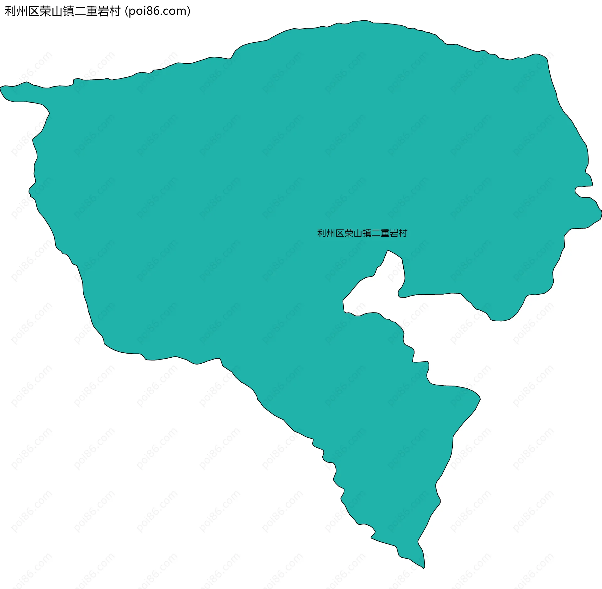 利州区荣山镇二重岩村边界地图