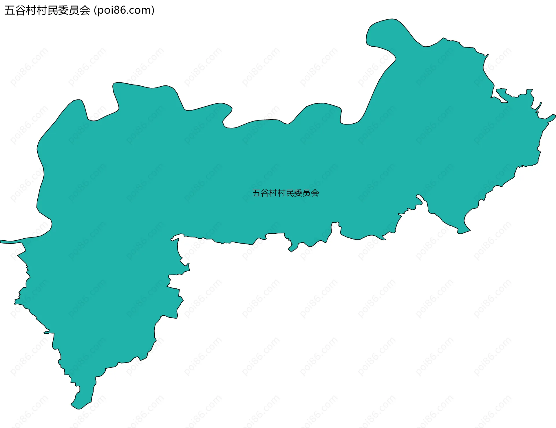 五谷村村民委员会边界地图