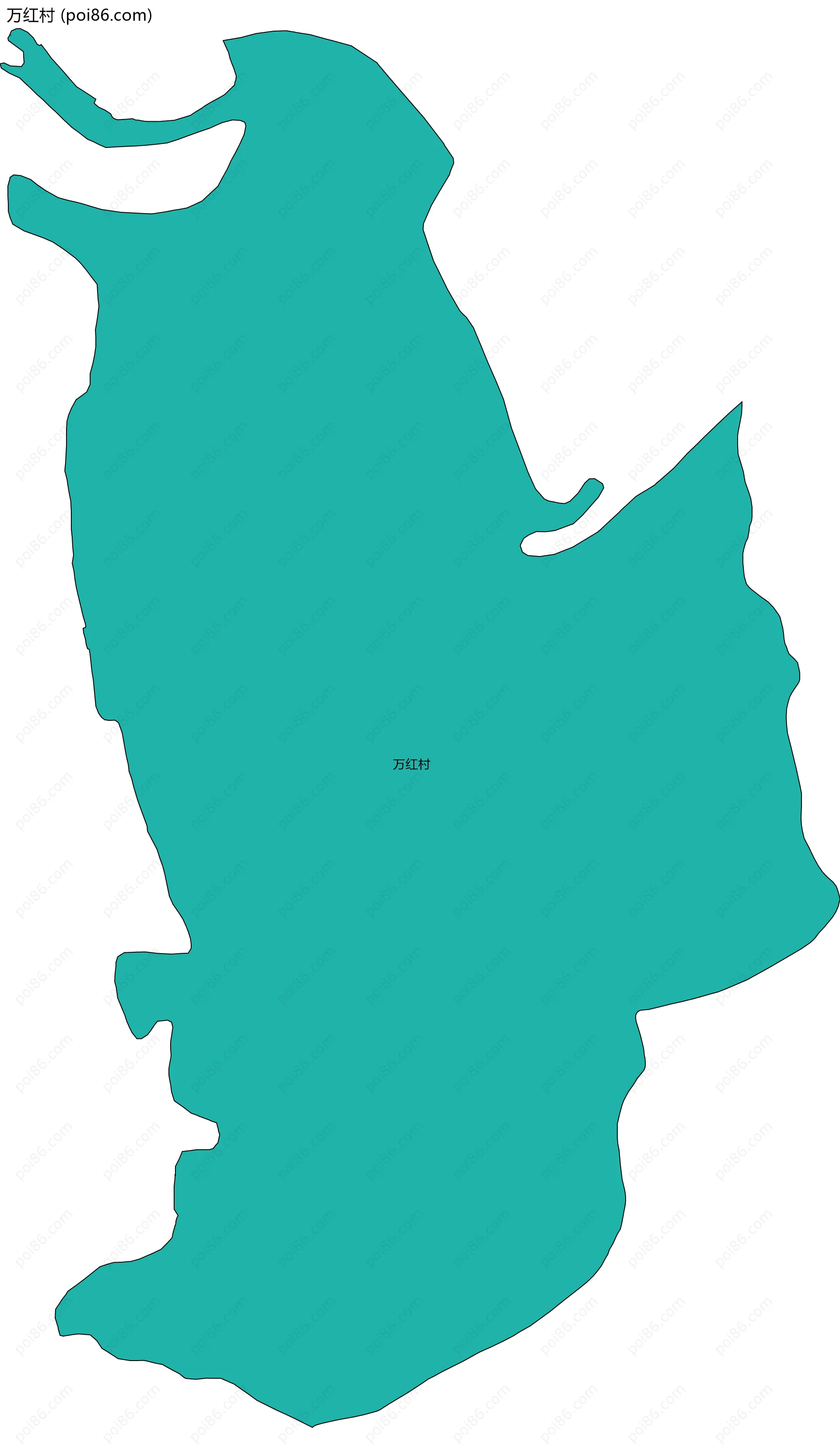 万红村边界地图