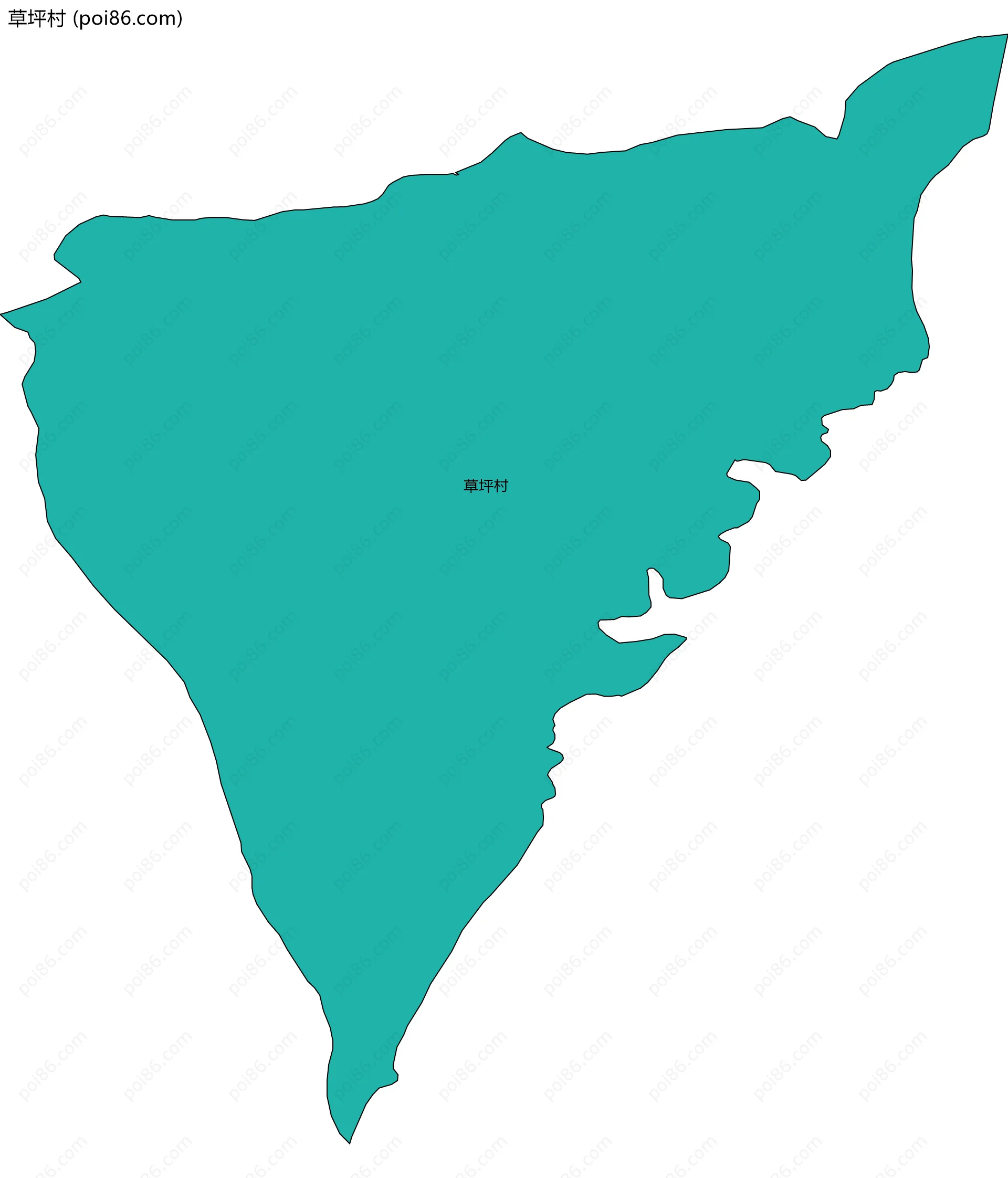 草坪村边界地图