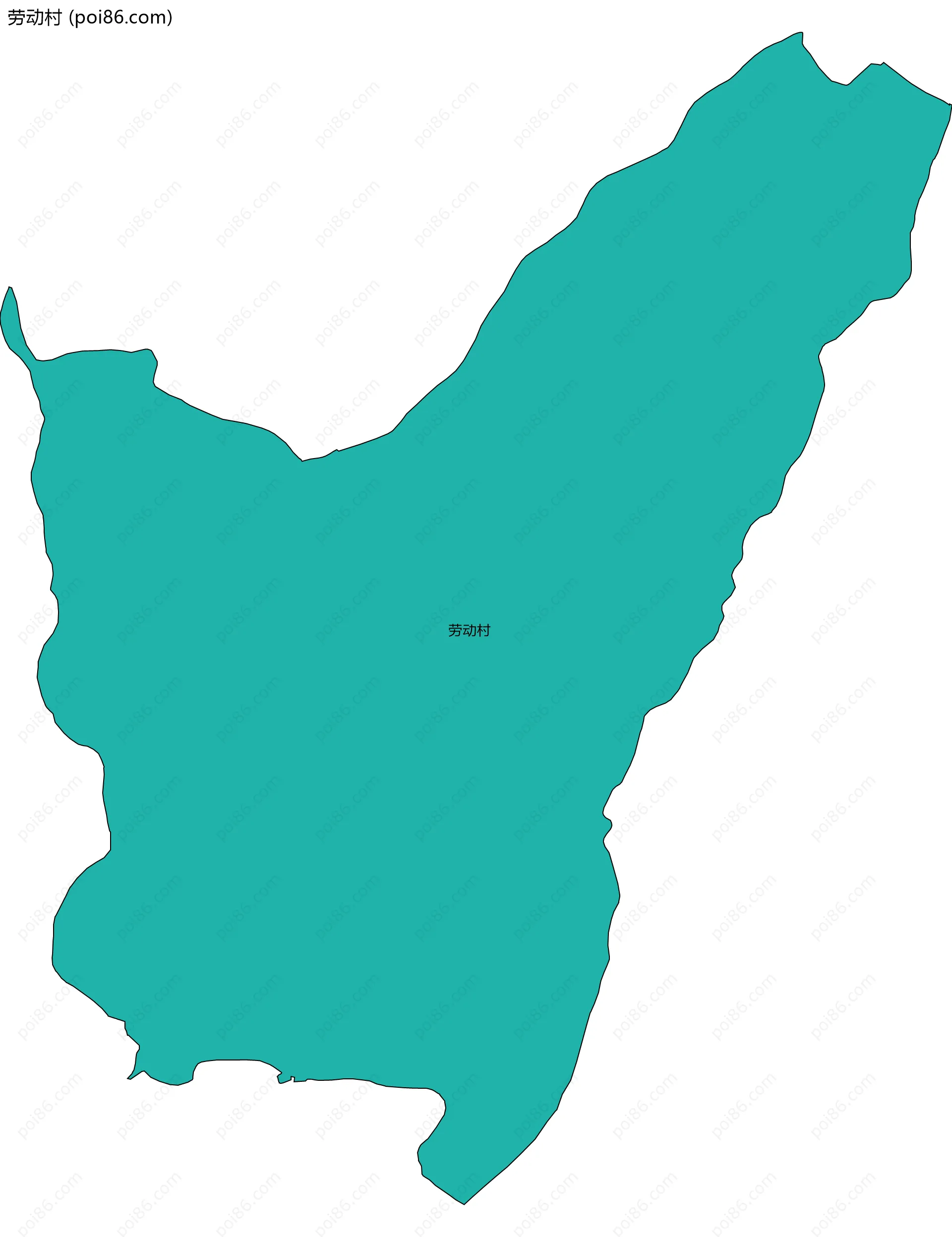 劳动村边界地图