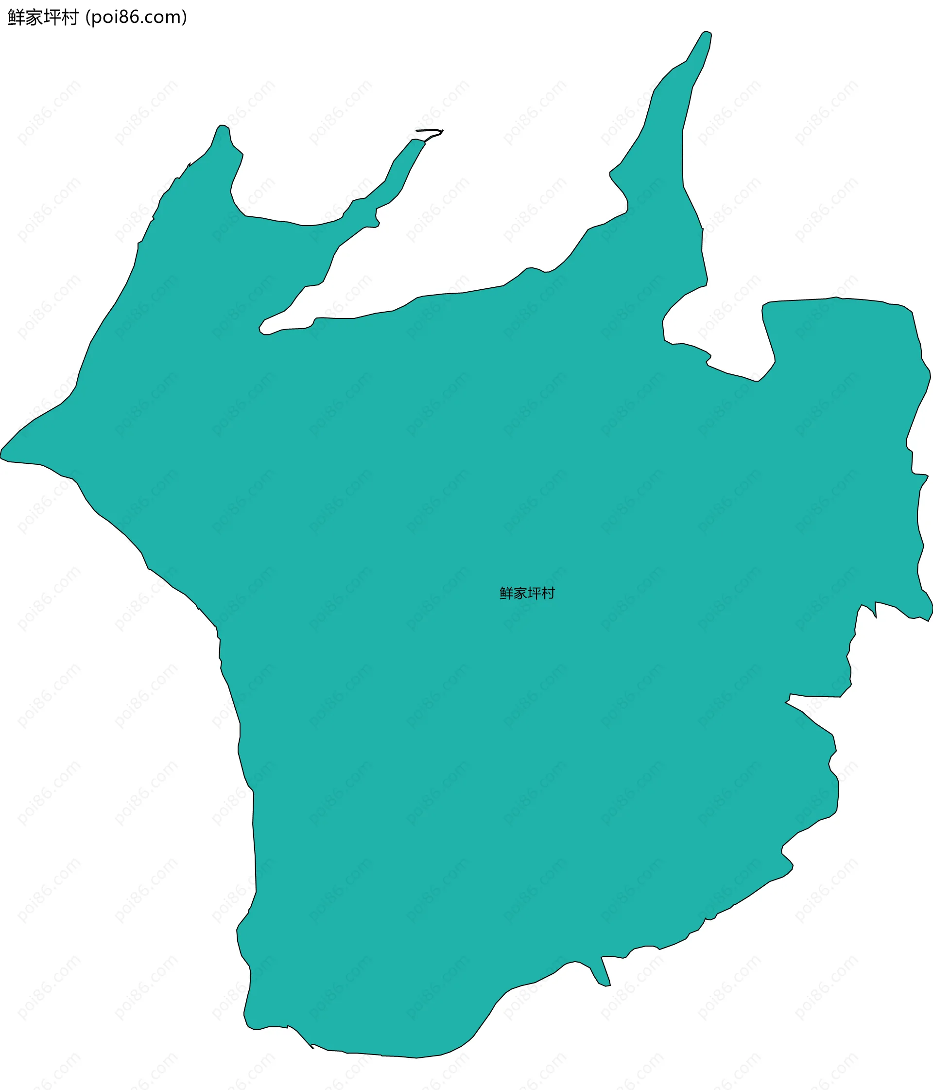 鲜家坪村边界地图