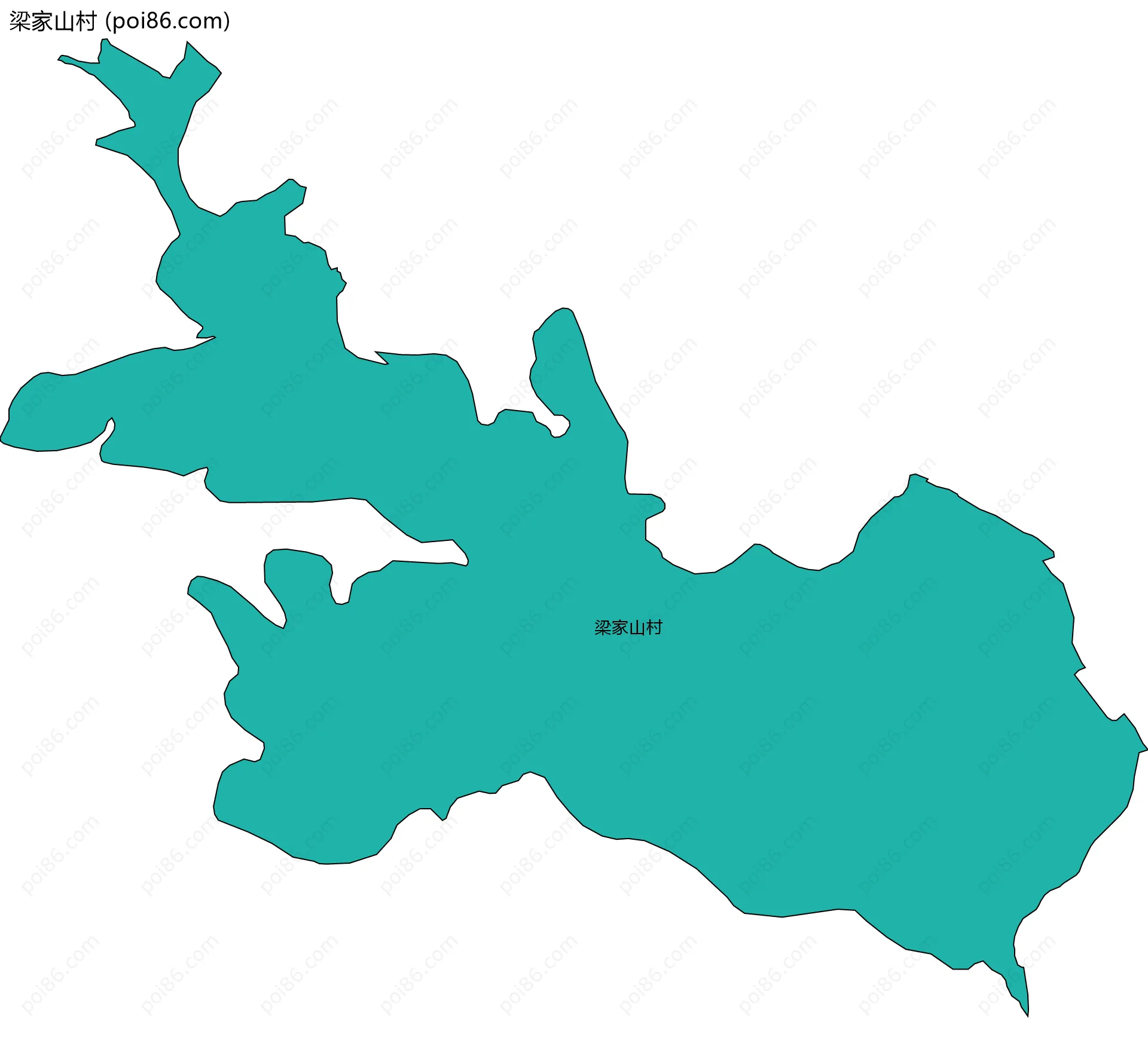 梁家山村边界地图