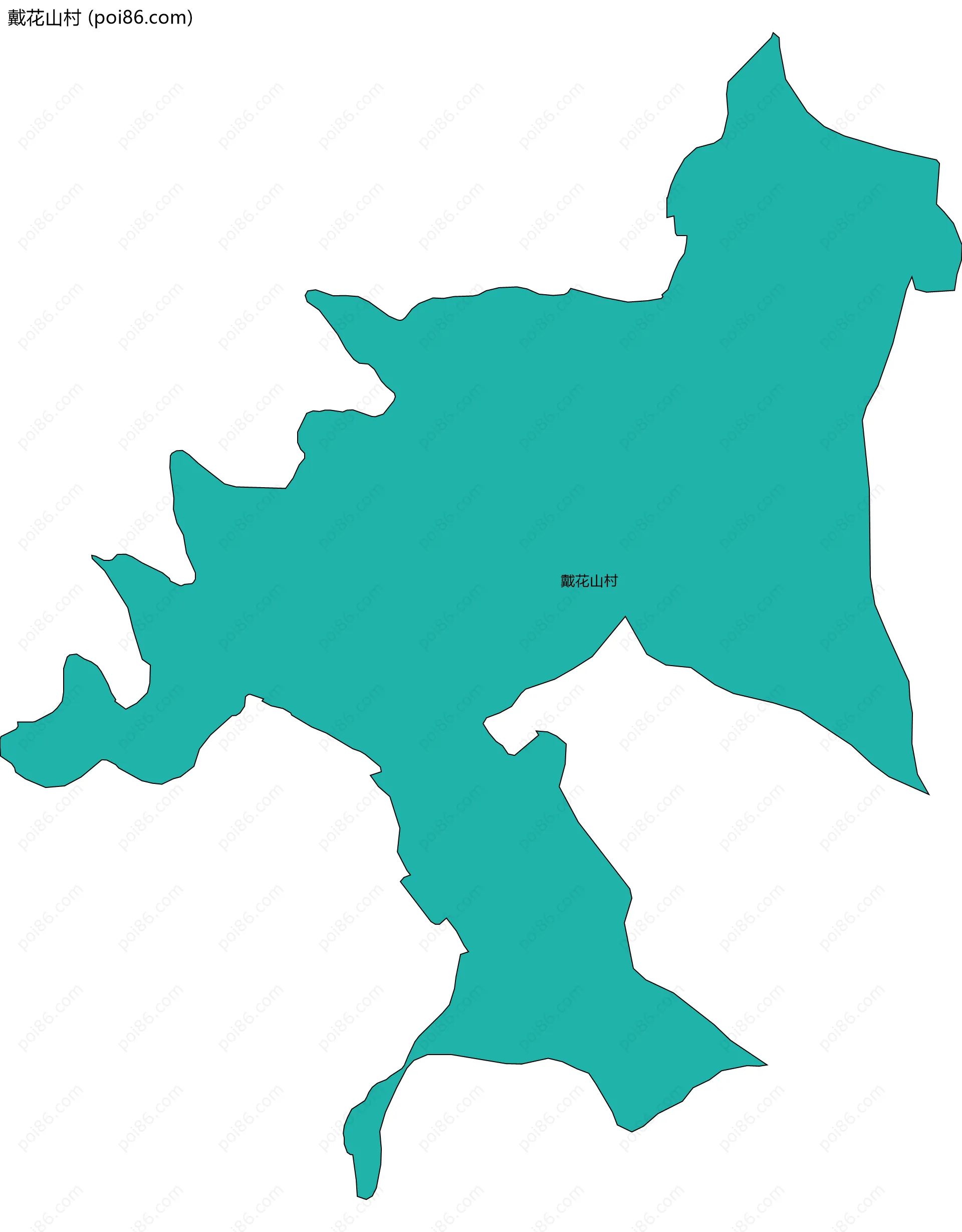 戴花山村边界地图