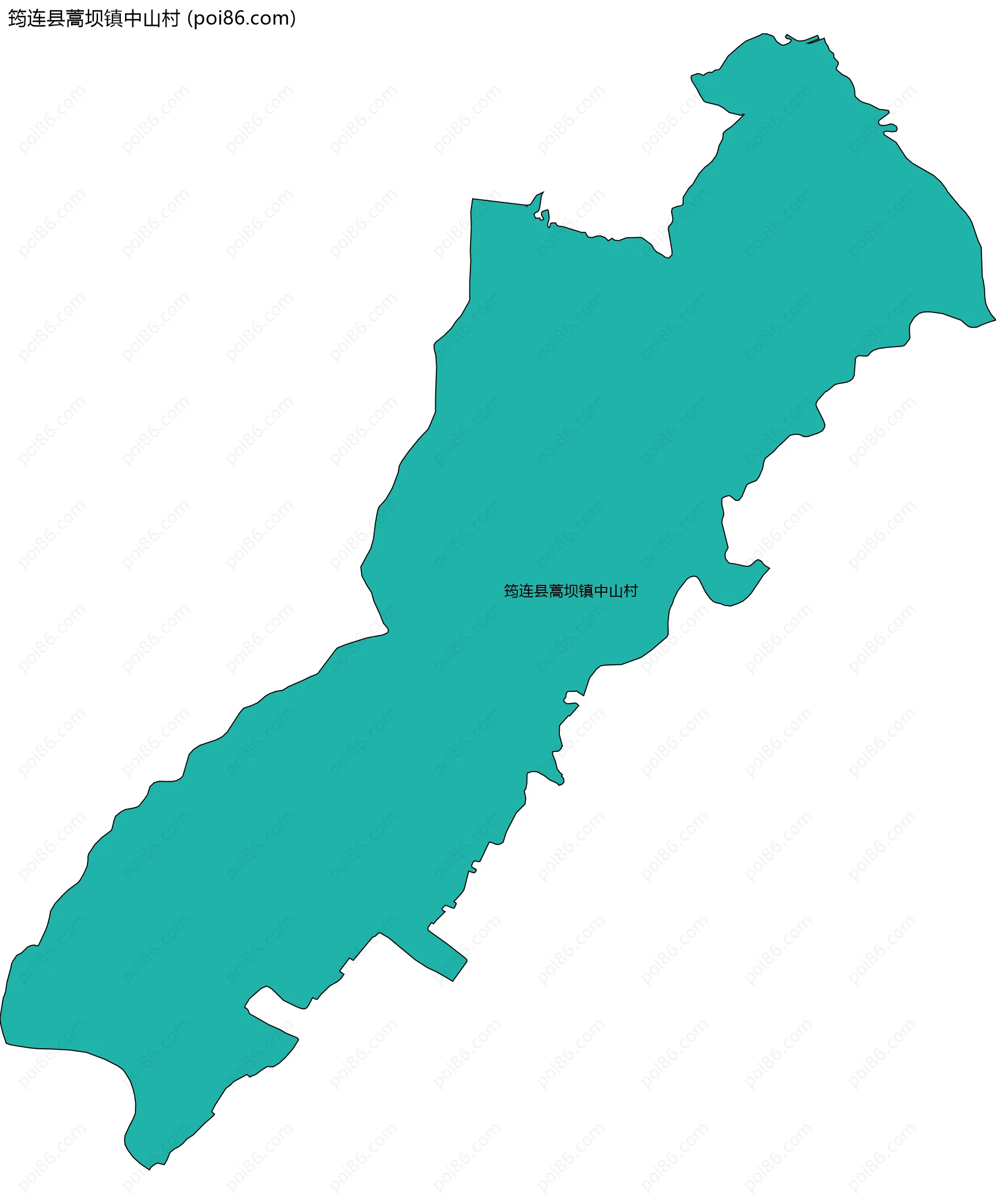 筠连县蒿坝镇中山村边界地图