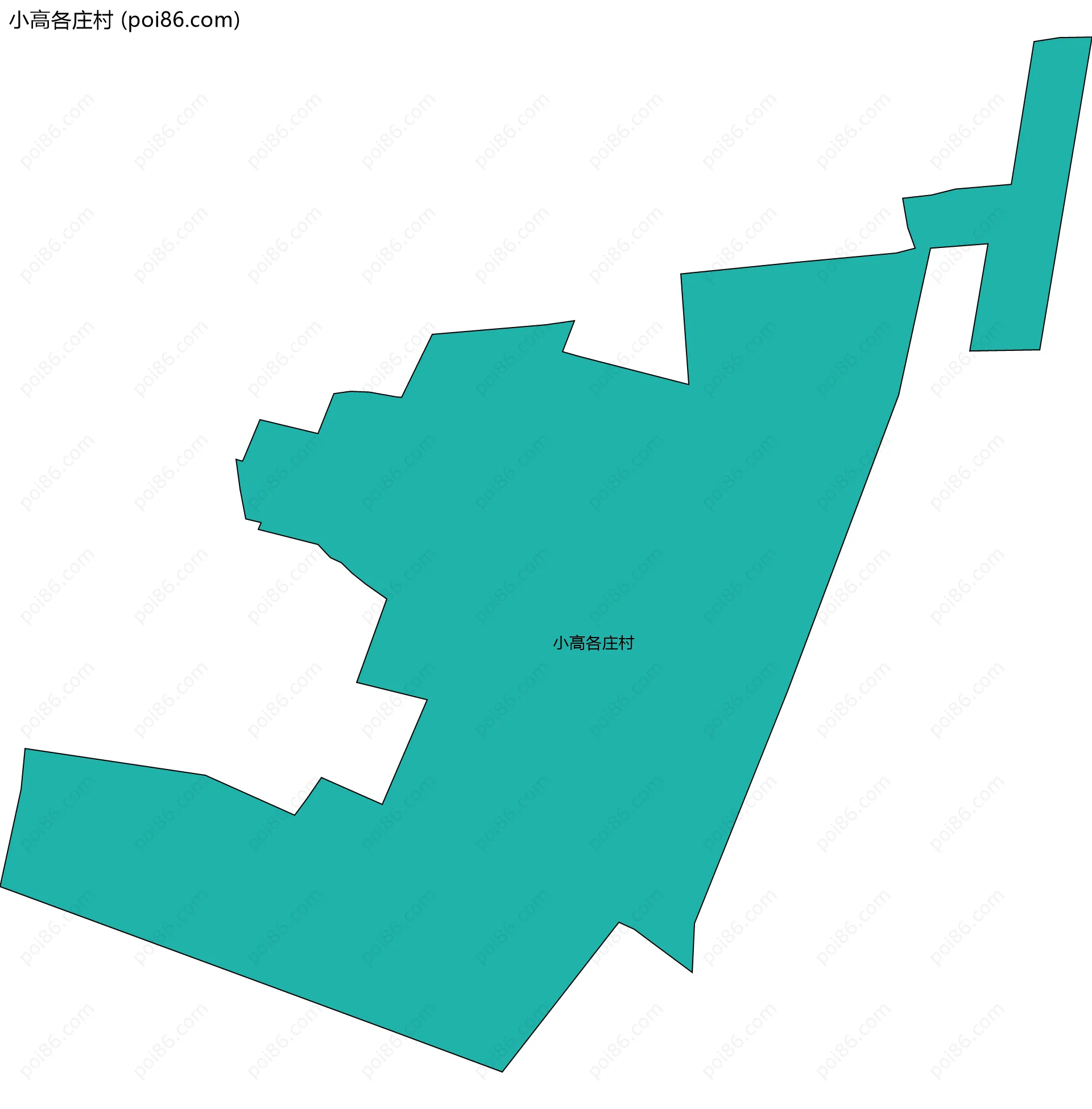 小高各庄村边界地图