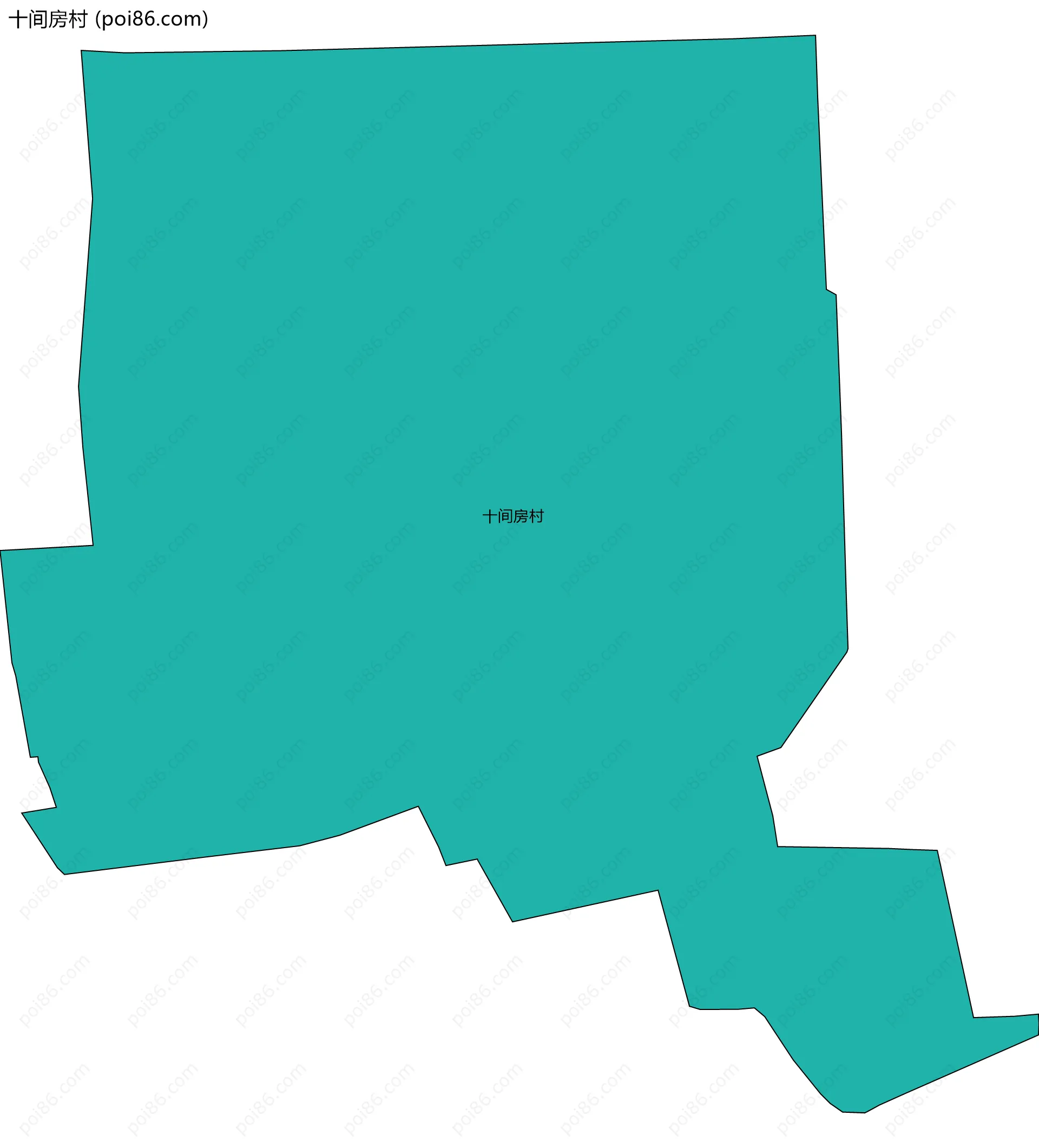 十间房村边界地图