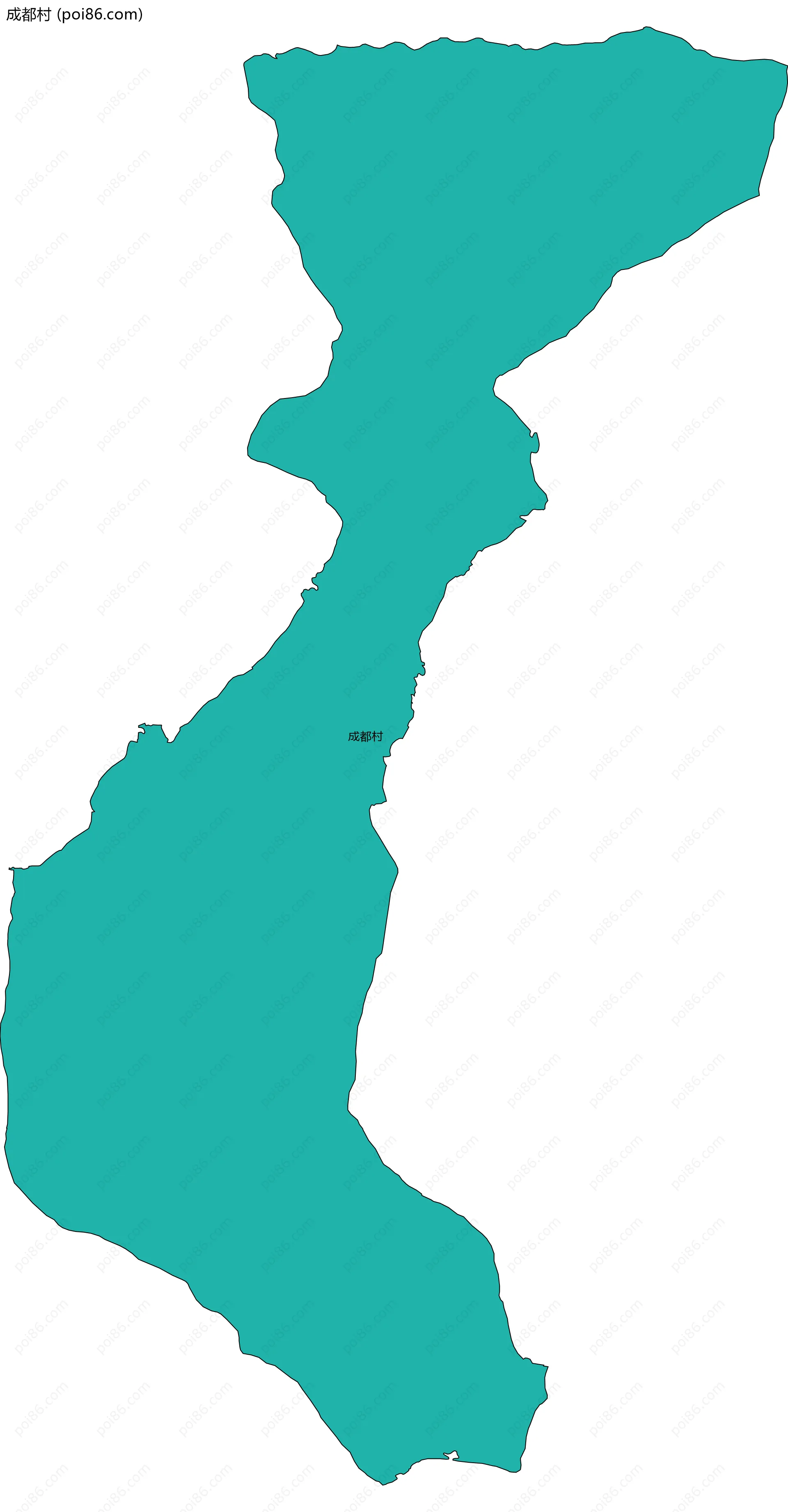 成都村边界地图