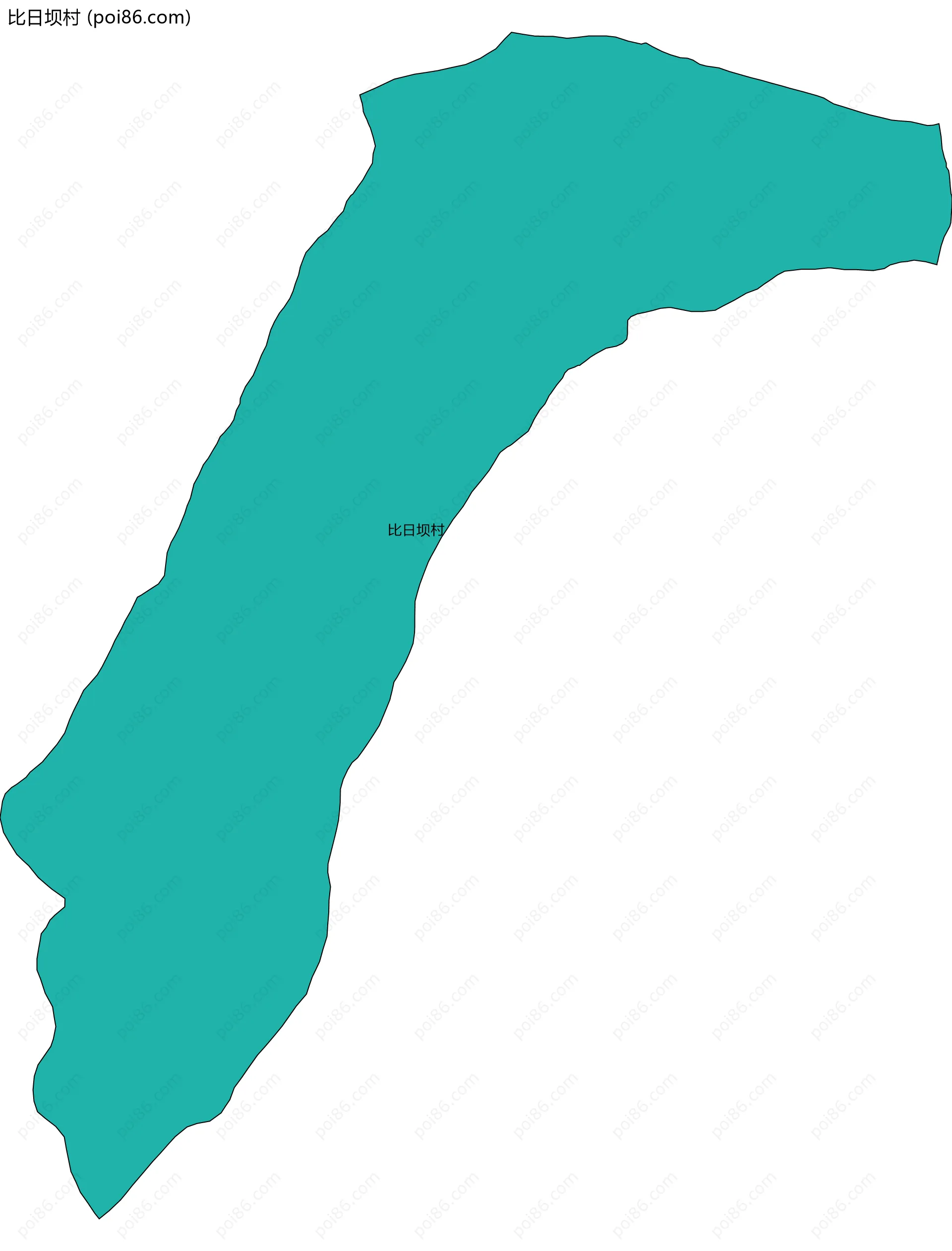 比日坝村边界地图