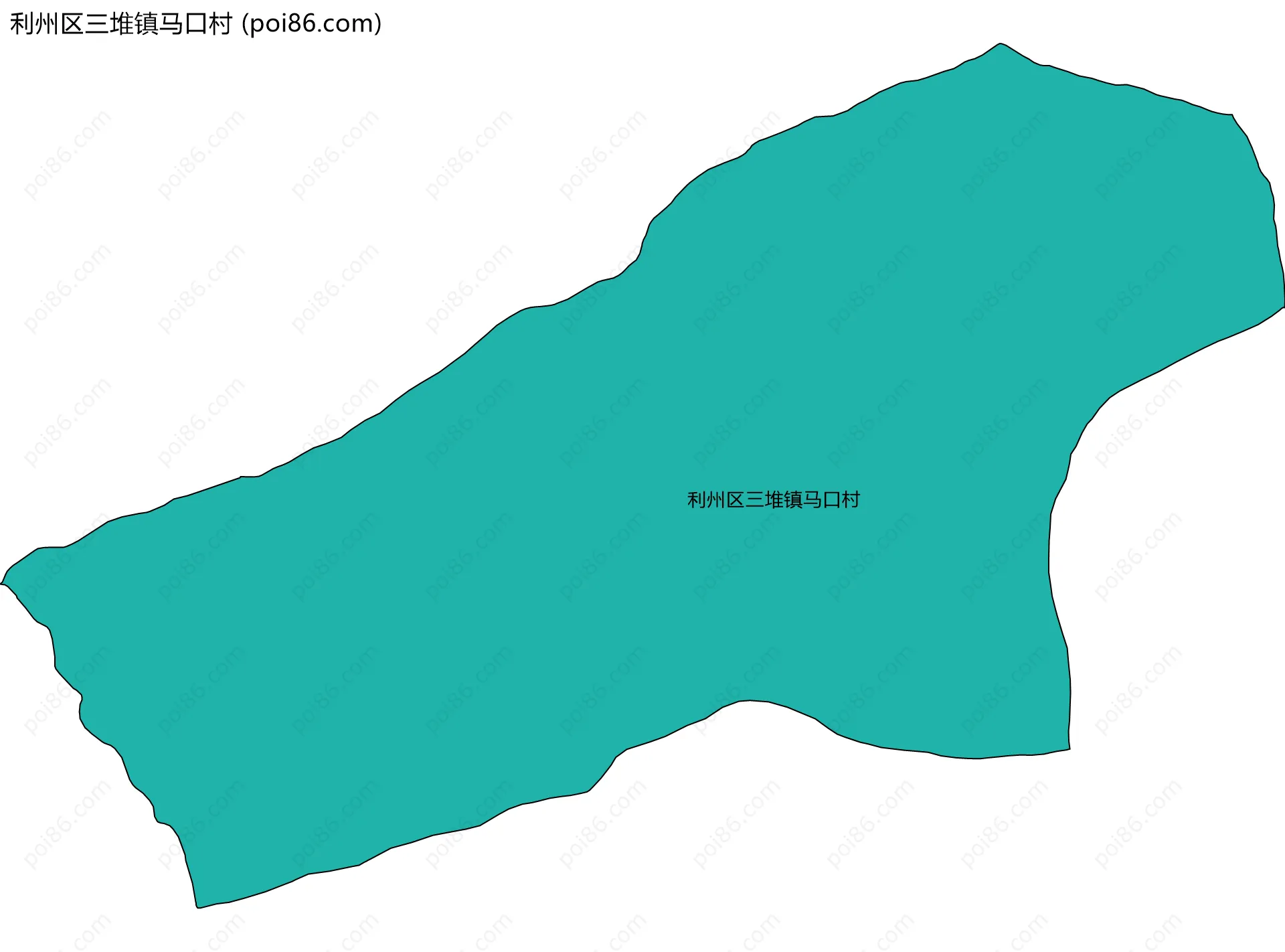 利州区三堆镇马口村边界地图