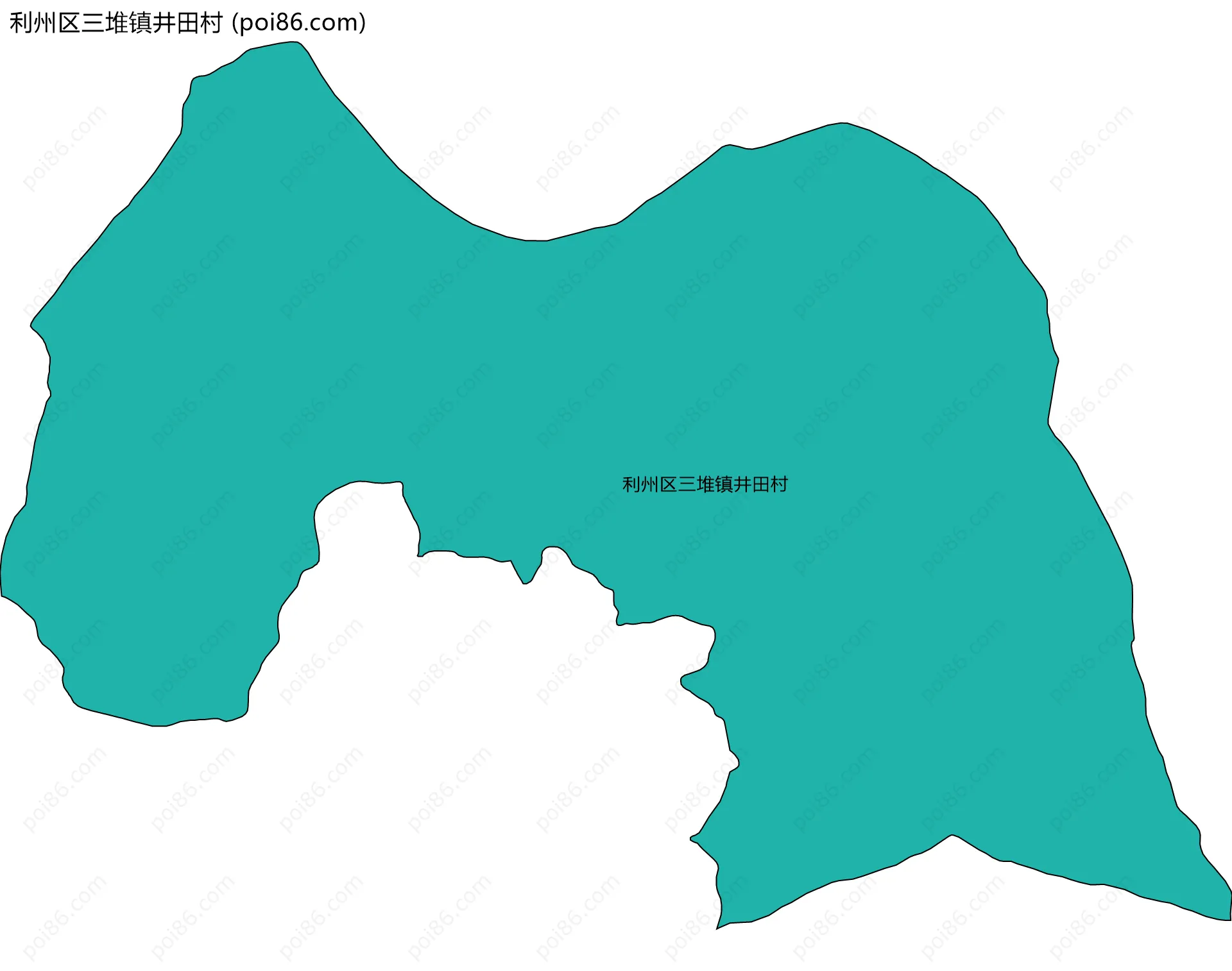 利州区三堆镇井田村边界地图