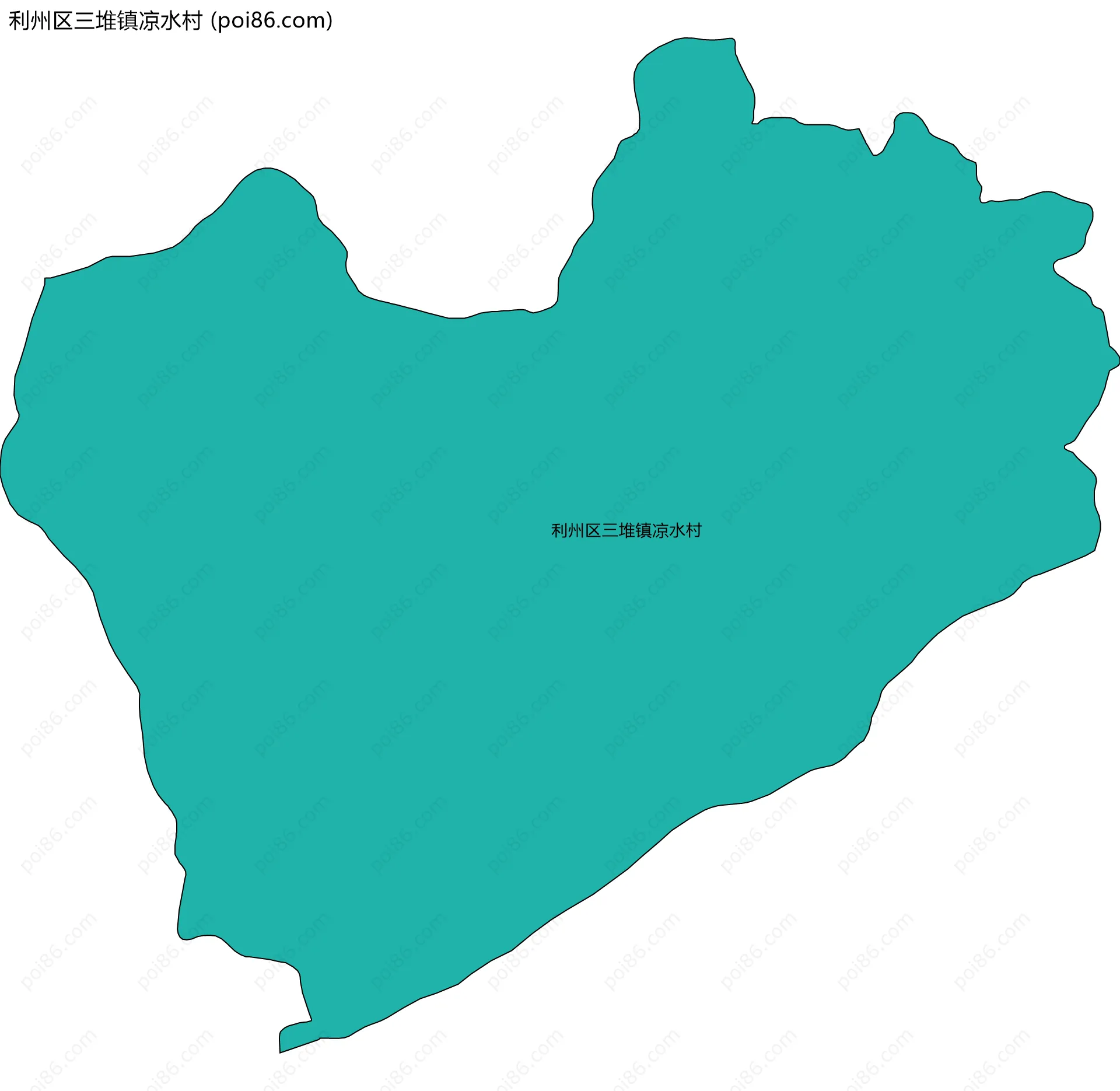 利州区三堆镇凉水村边界地图