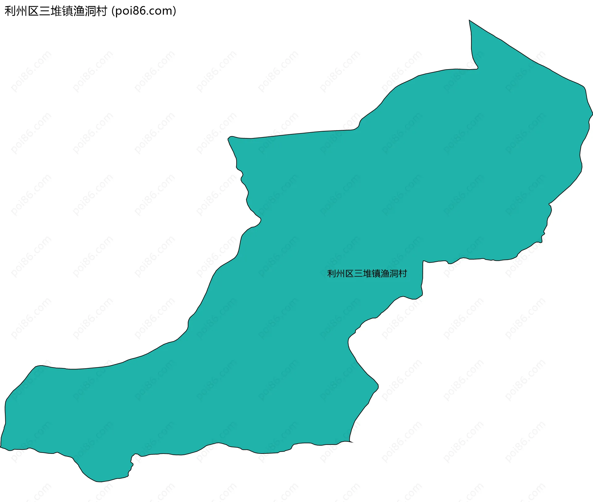 利州区三堆镇渔洞村边界地图