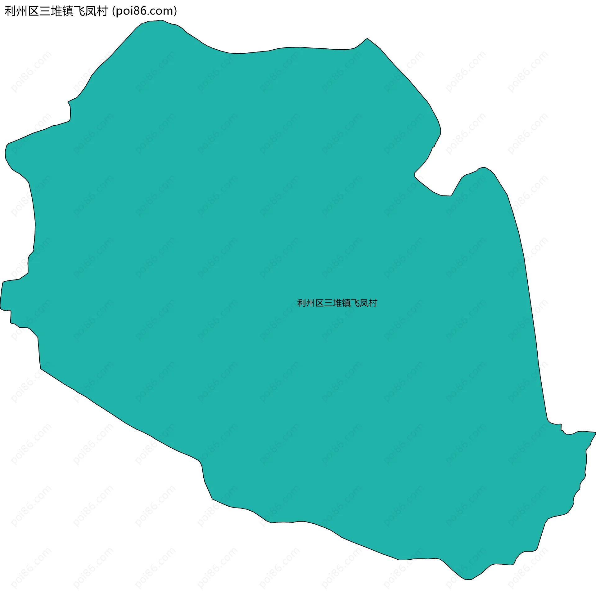 利州区三堆镇飞凤村边界地图