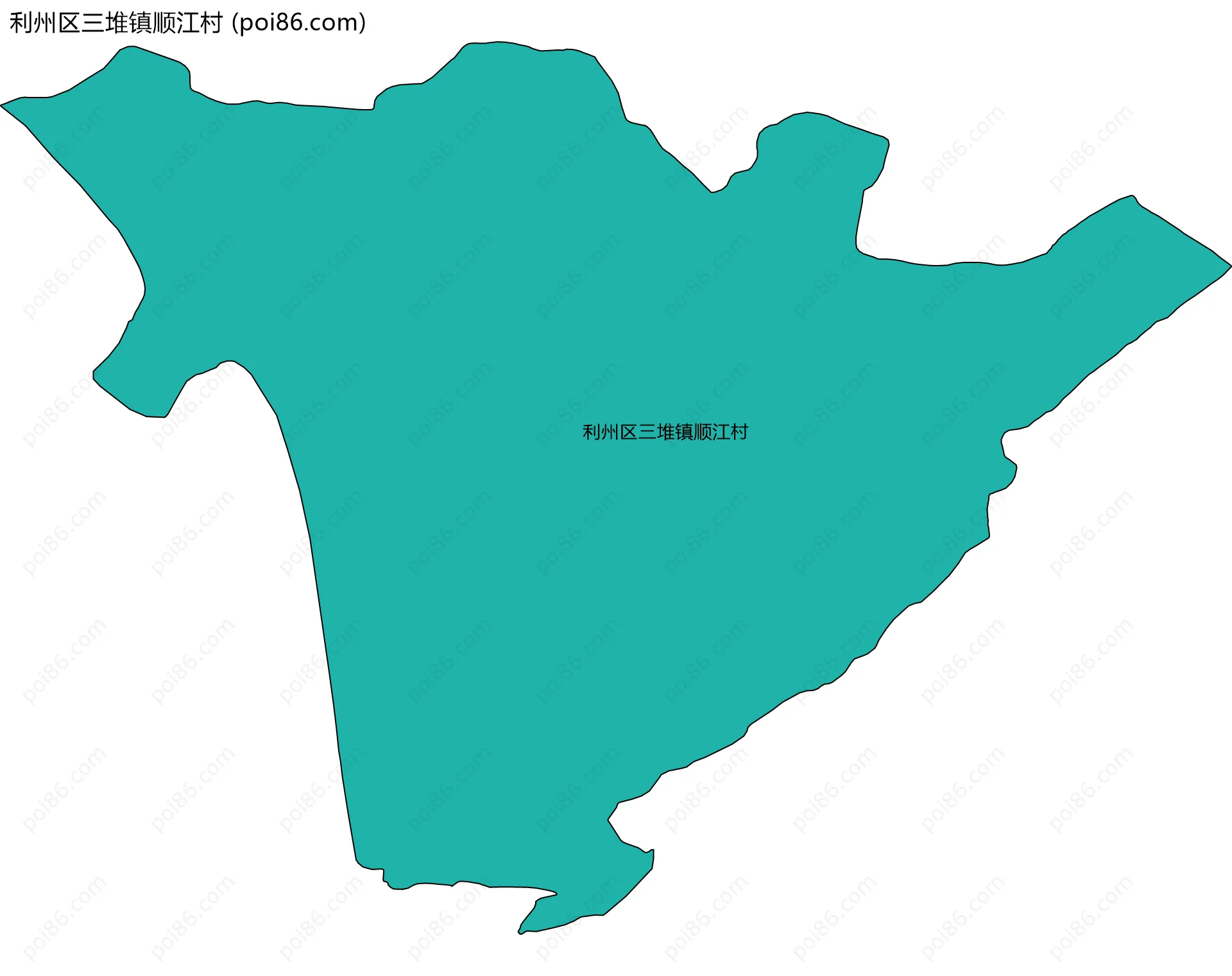 利州区三堆镇顺江村边界地图