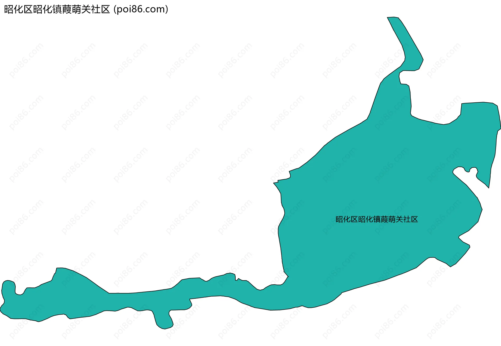 昭化区昭化镇葭萌关社区边界地图