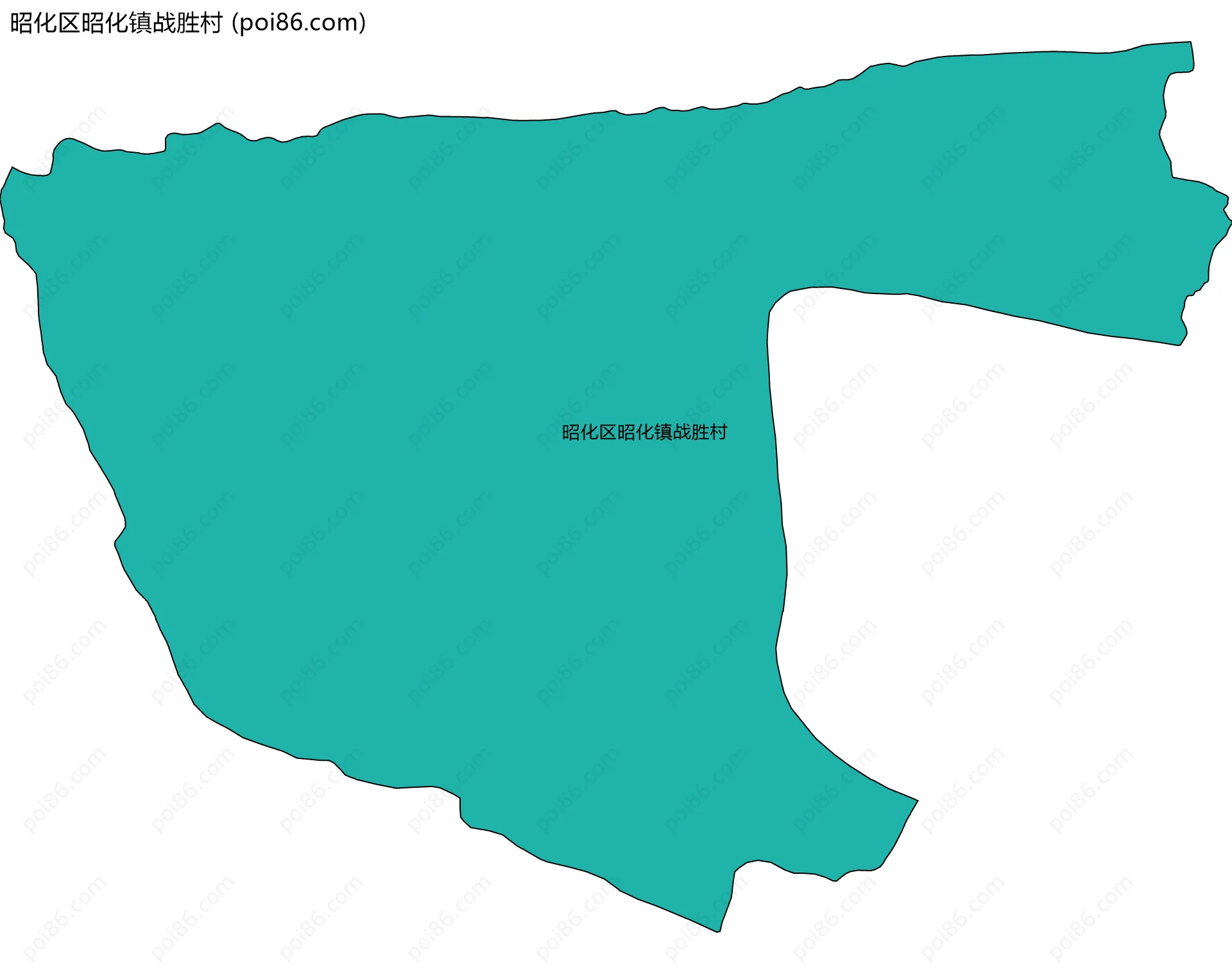 昭化区昭化镇战胜村边界地图