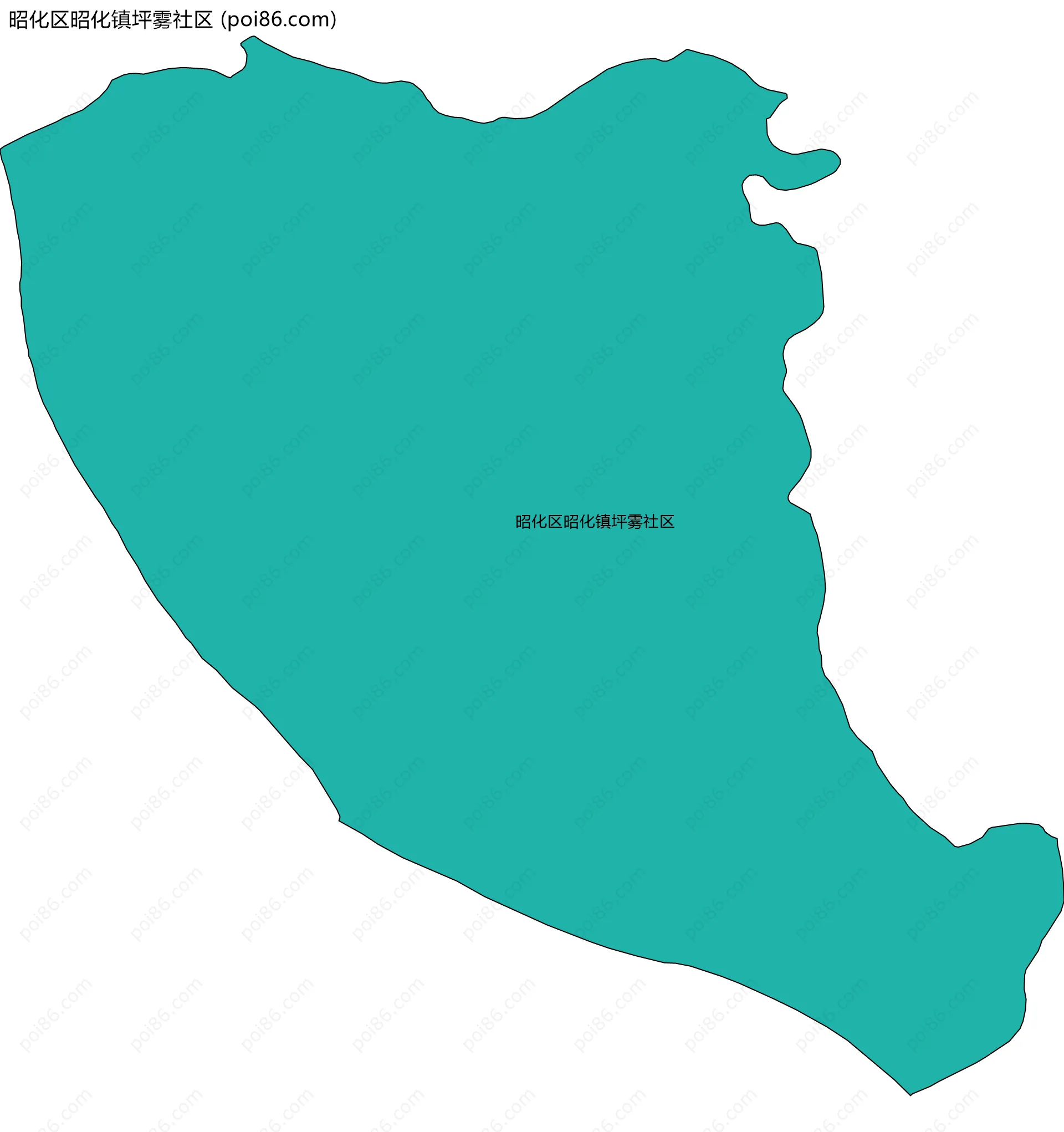 昭化区昭化镇坪雾社区边界地图