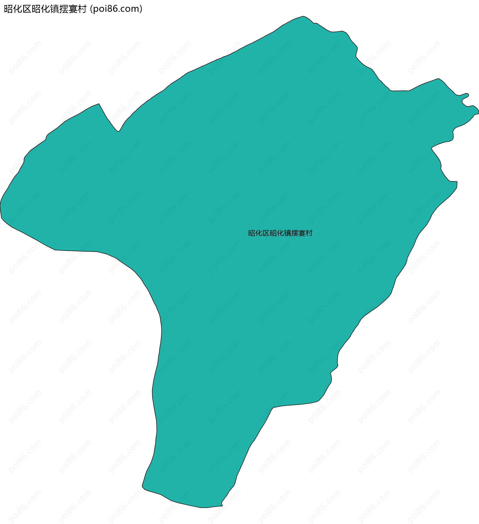 昭化区昭化镇摆宴村边界地图