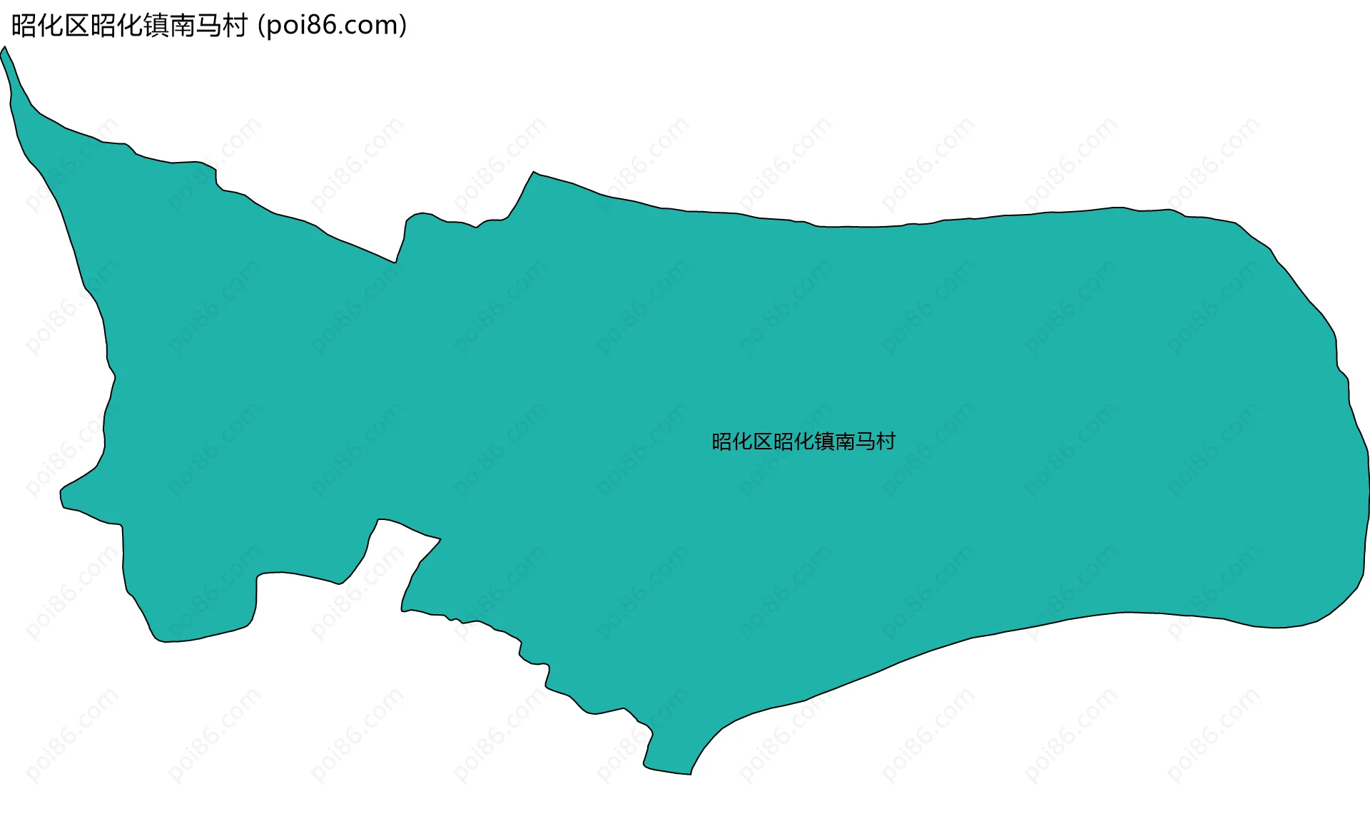 昭化区昭化镇南马村边界地图