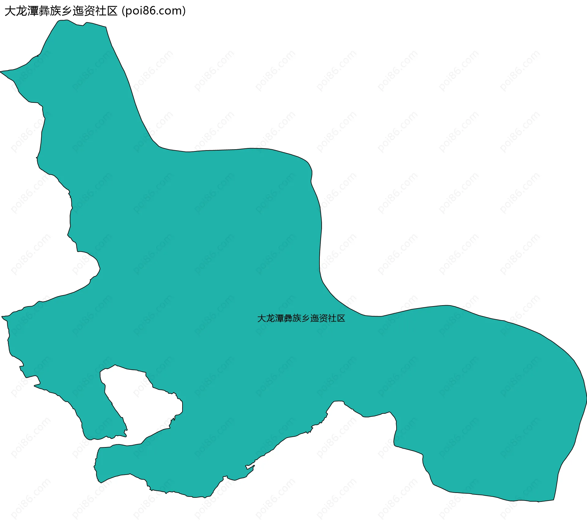大龙潭彝族乡迤资社区边界地图