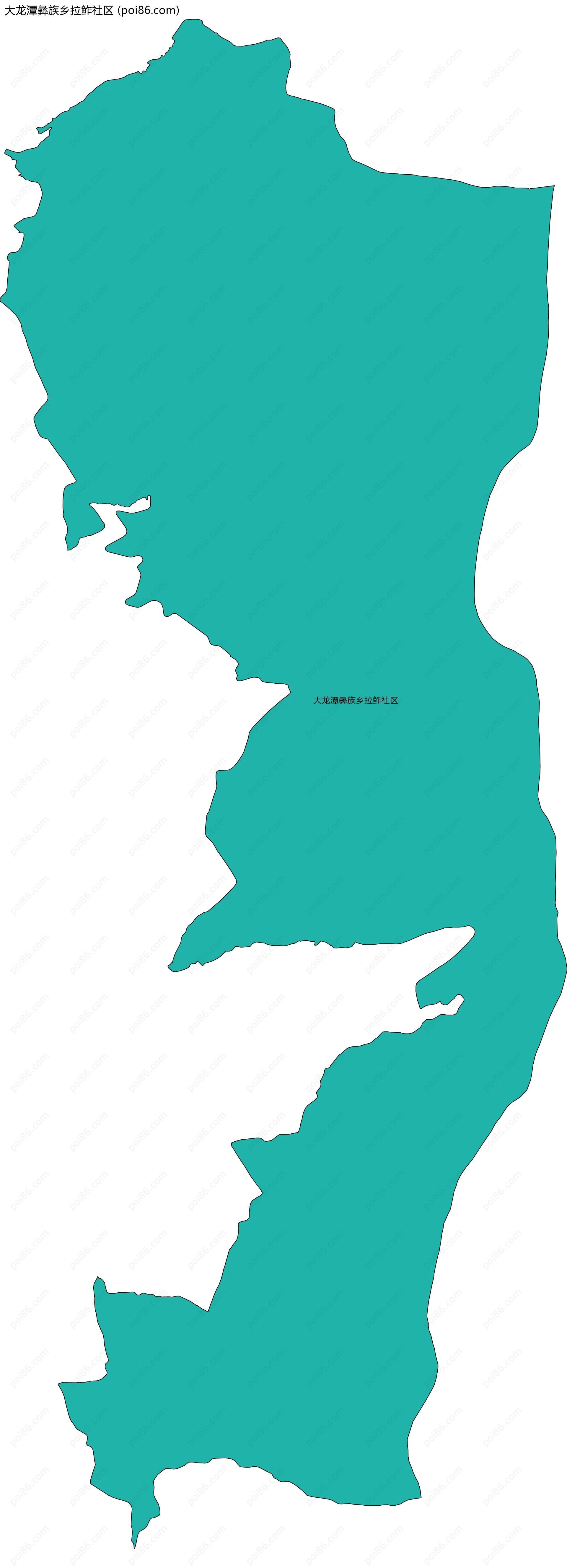 大龙潭彝族乡拉鲊社区边界地图