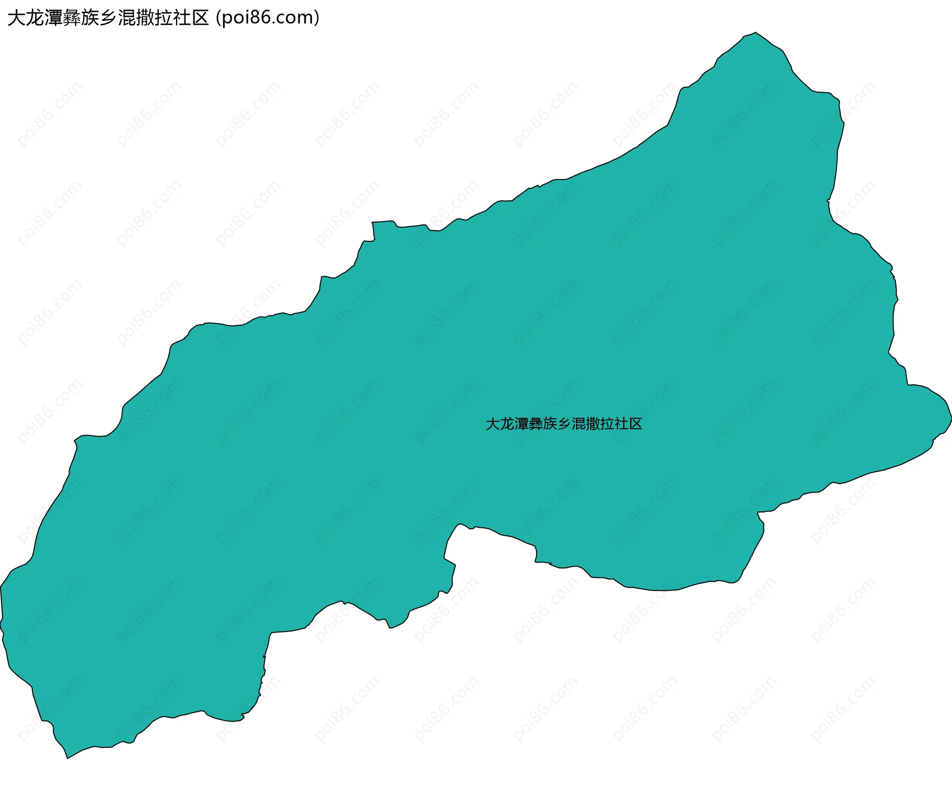 大龙潭彝族乡混撒拉社区边界地图