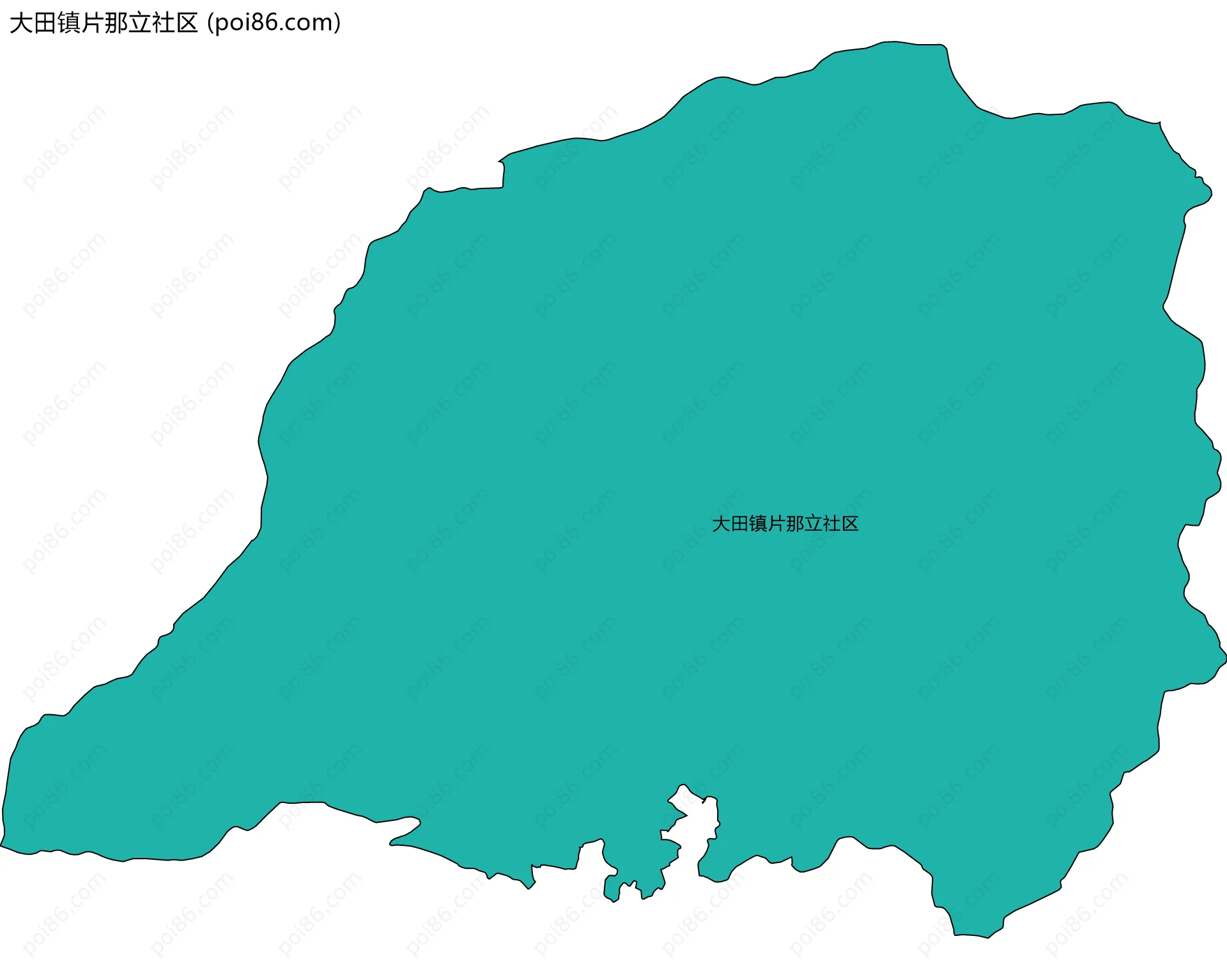 大田镇片那立社区边界地图
