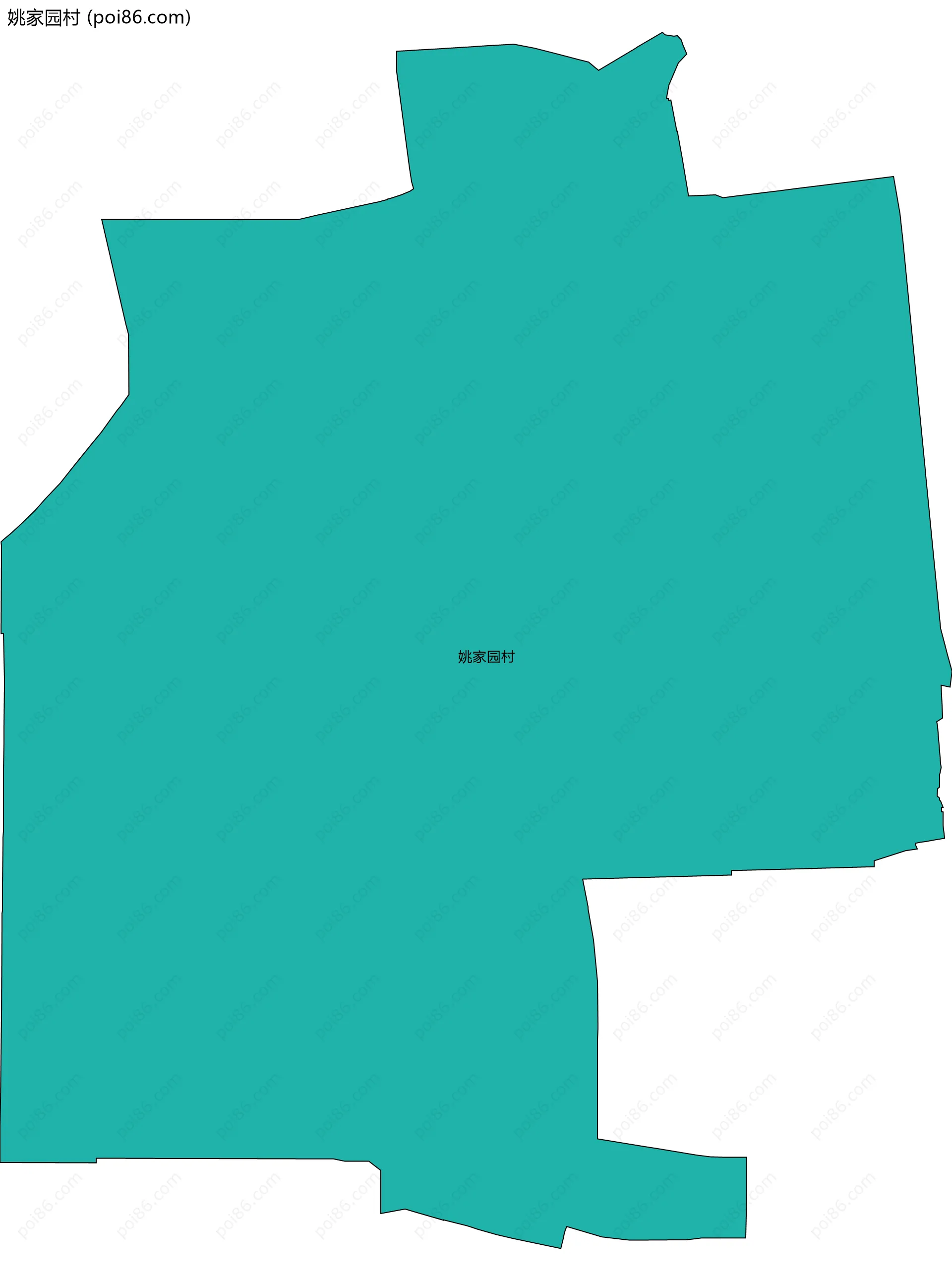 姚家园村边界地图