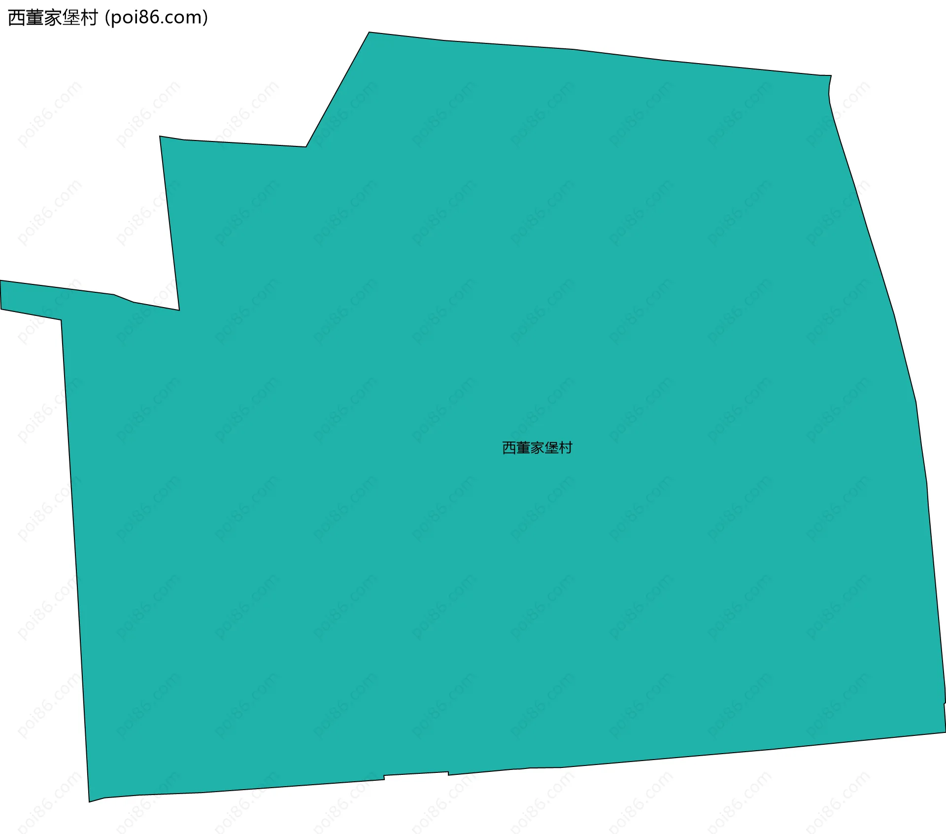 西董家堡村边界地图