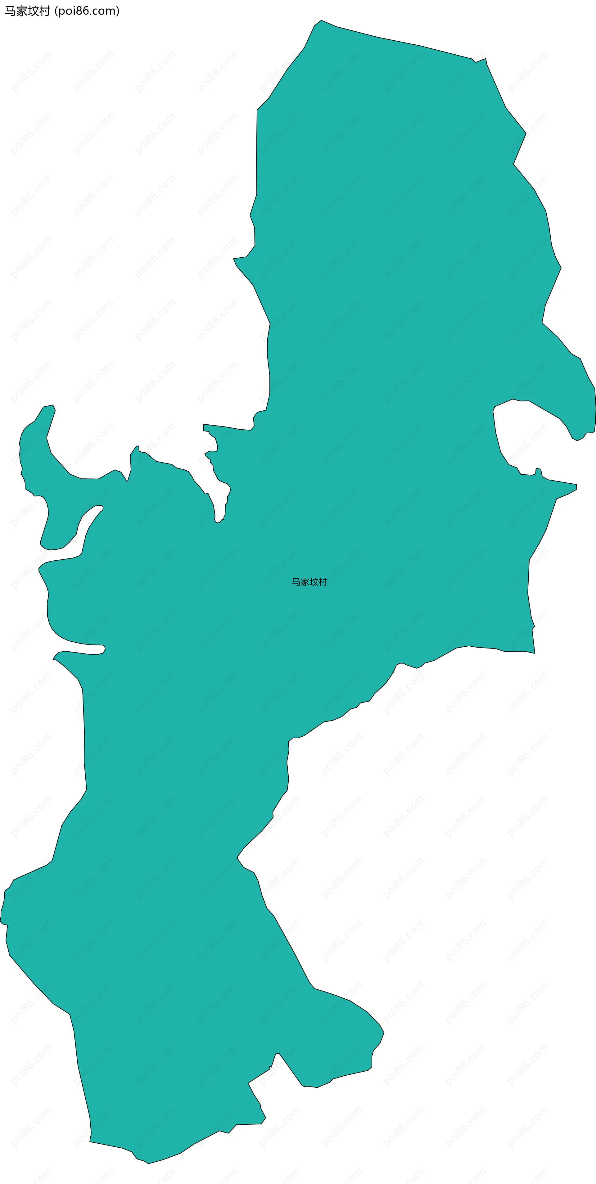 马家坟村边界地图