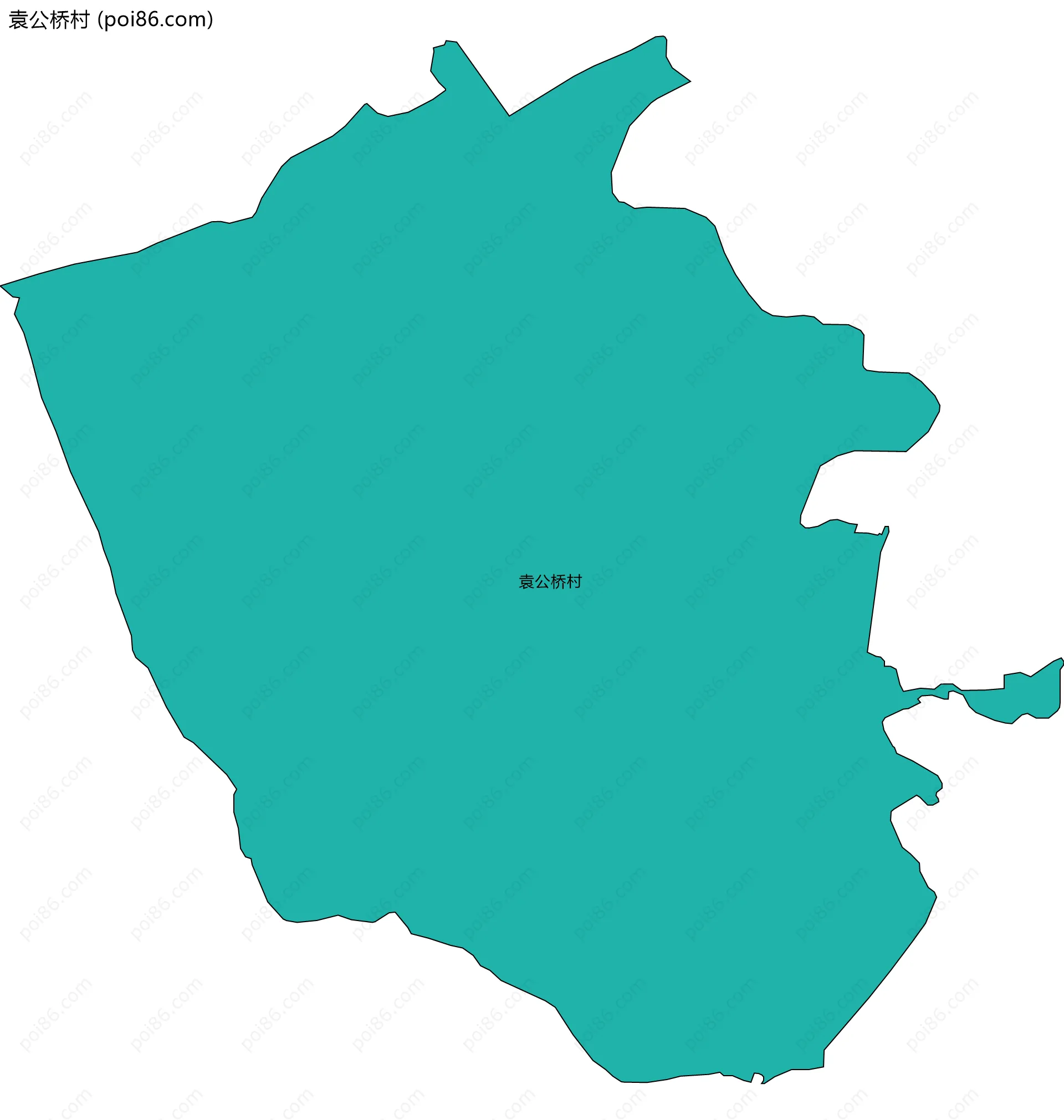 袁公桥村边界地图
