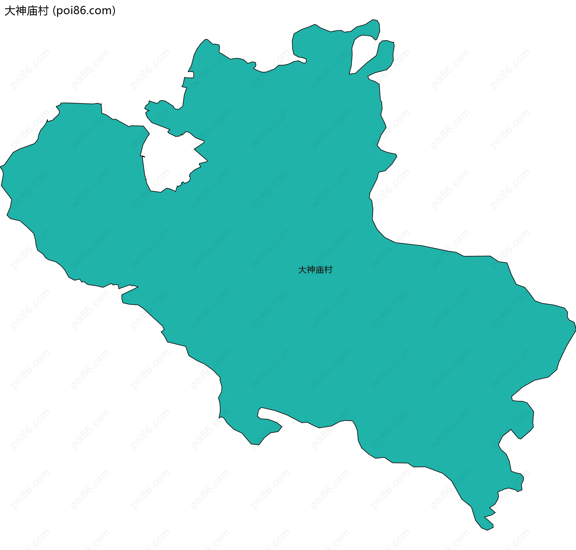 大神庙村边界地图