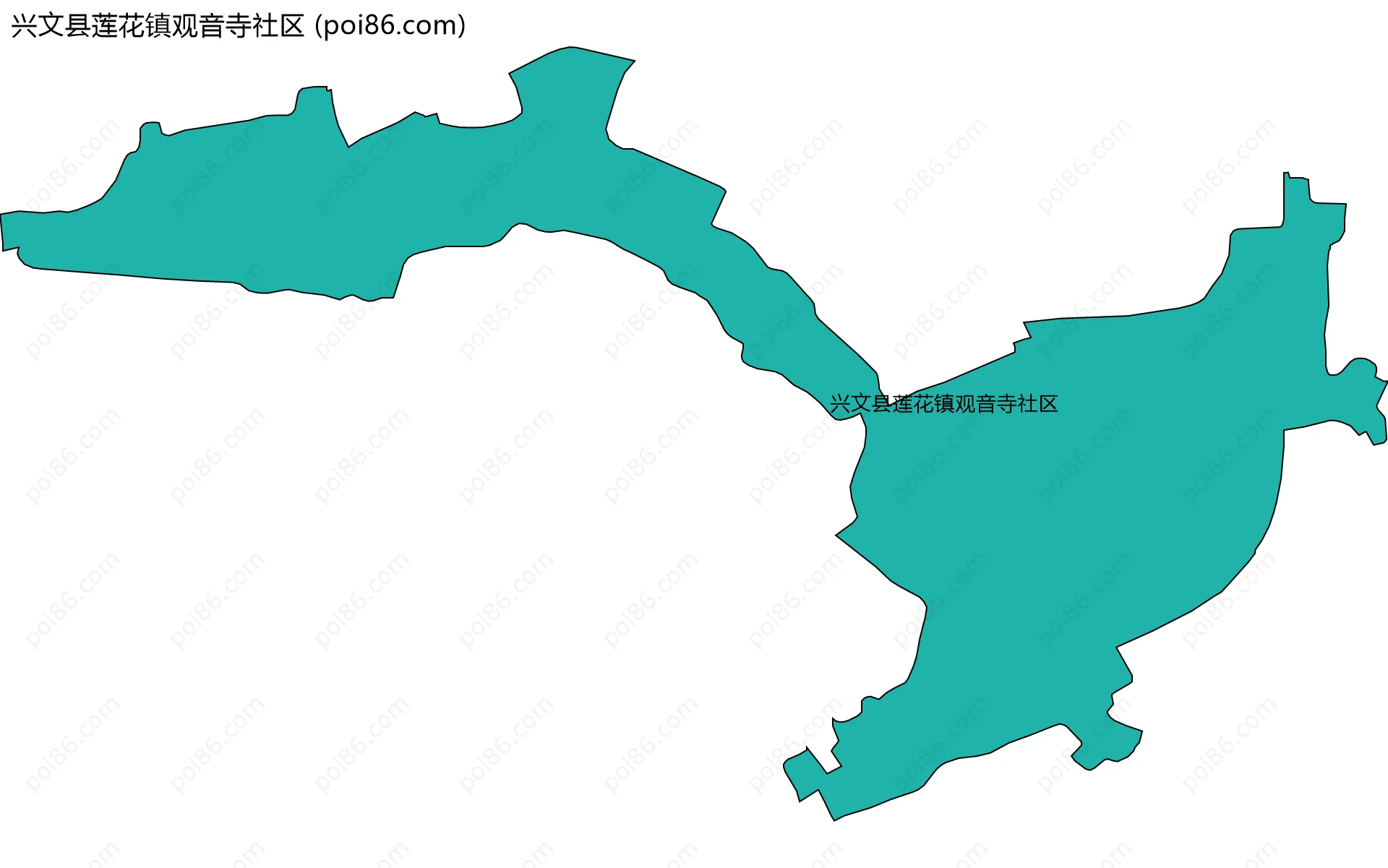 兴文县莲花镇观音寺社区边界地图