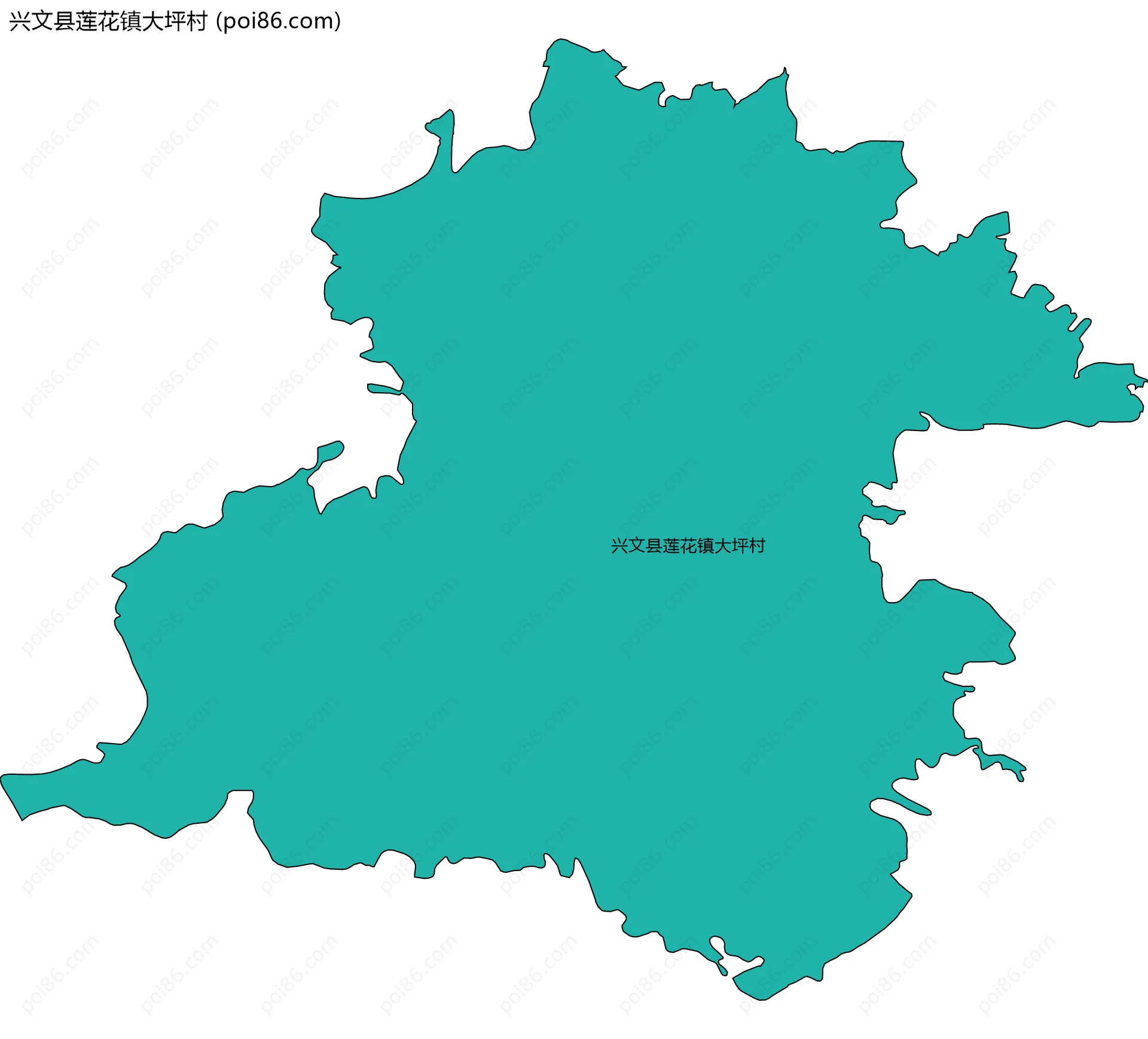 兴文县莲花镇大坪村边界地图