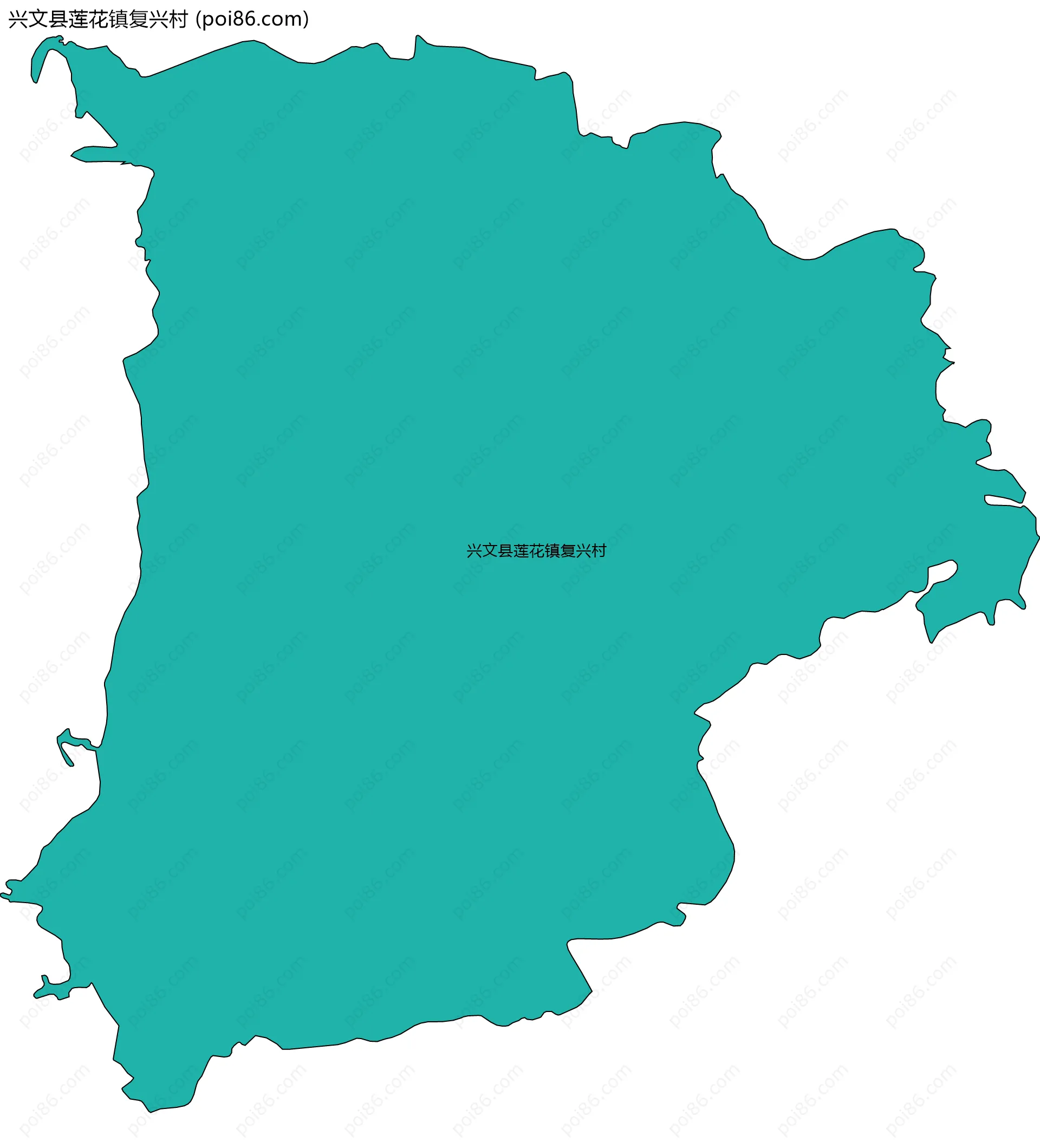 兴文县莲花镇复兴村边界地图