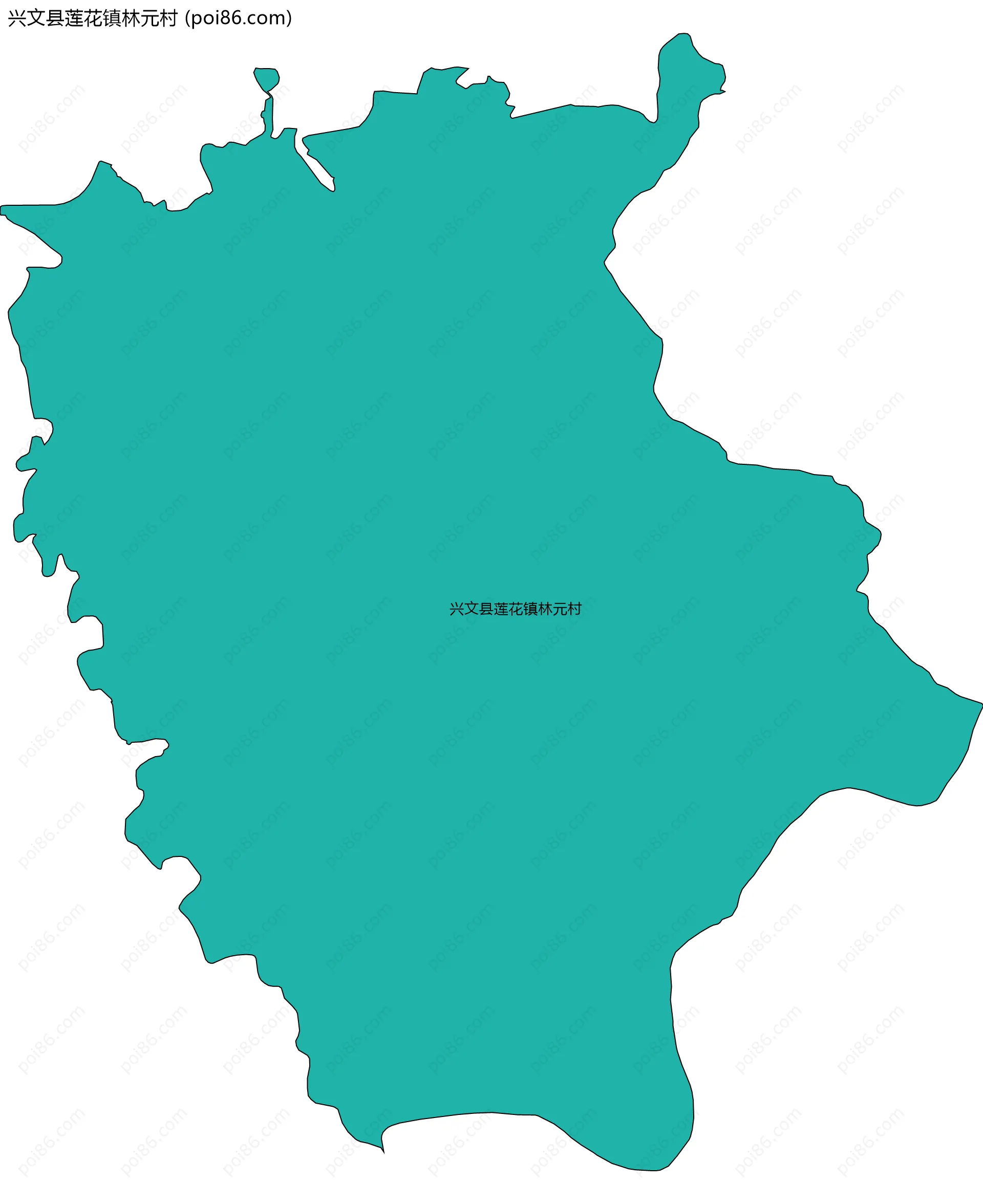 兴文县莲花镇林元村边界地图