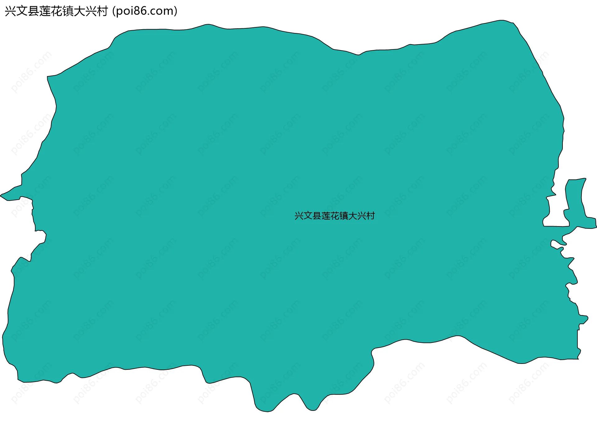 兴文县莲花镇大兴村边界地图