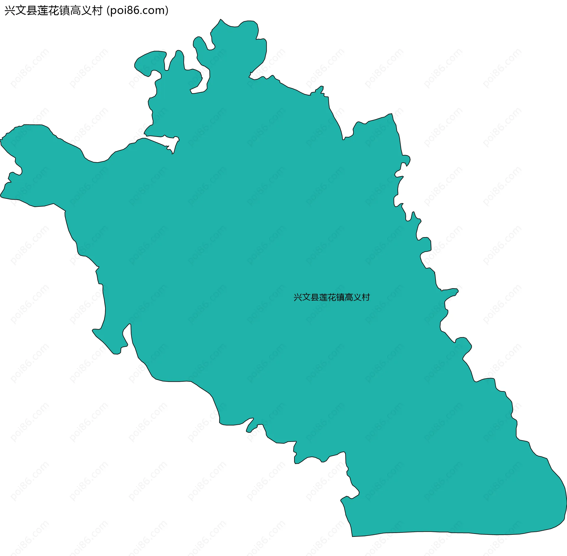 兴文县莲花镇高义村边界地图