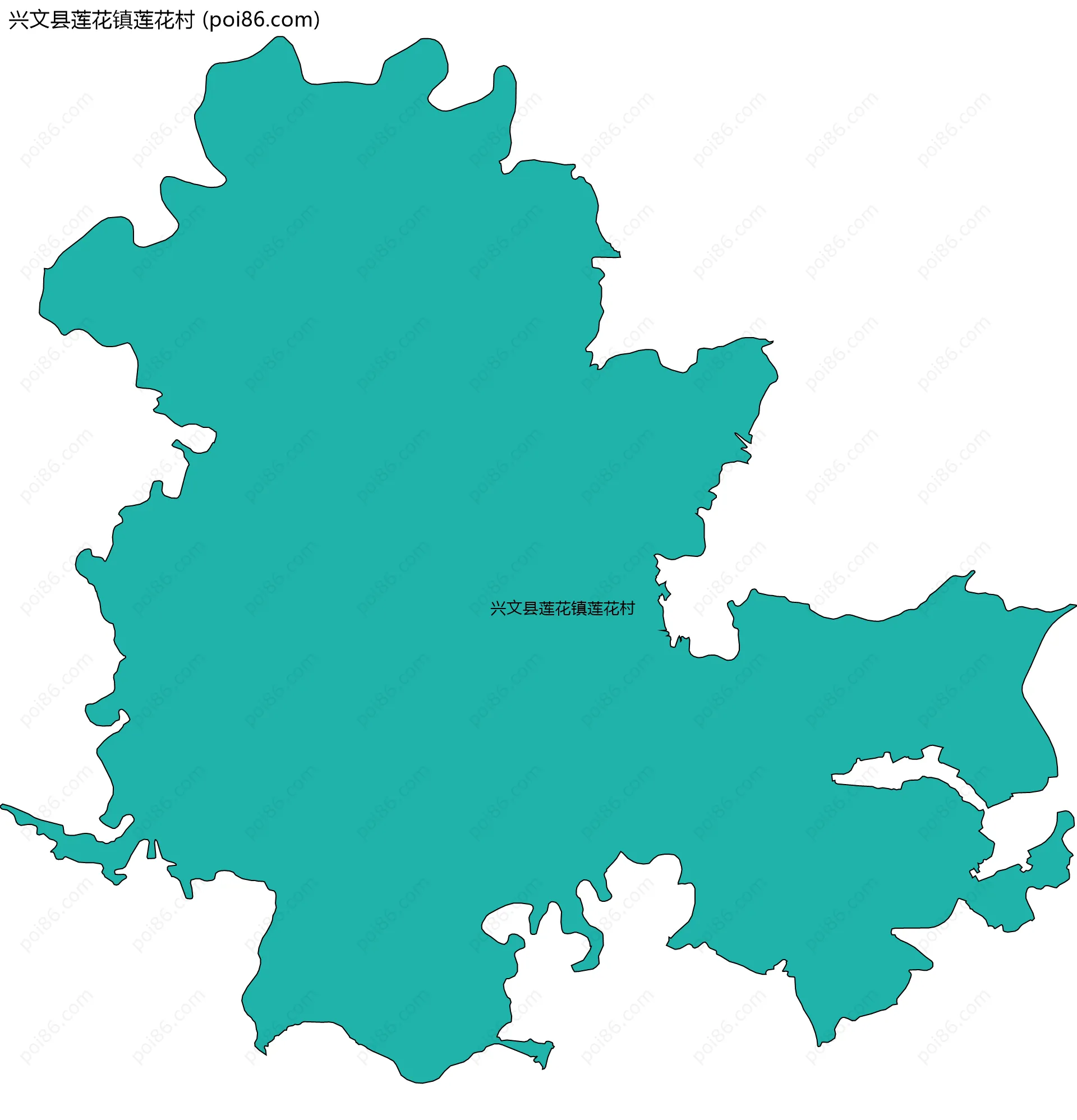 兴文县莲花镇莲花村边界地图
