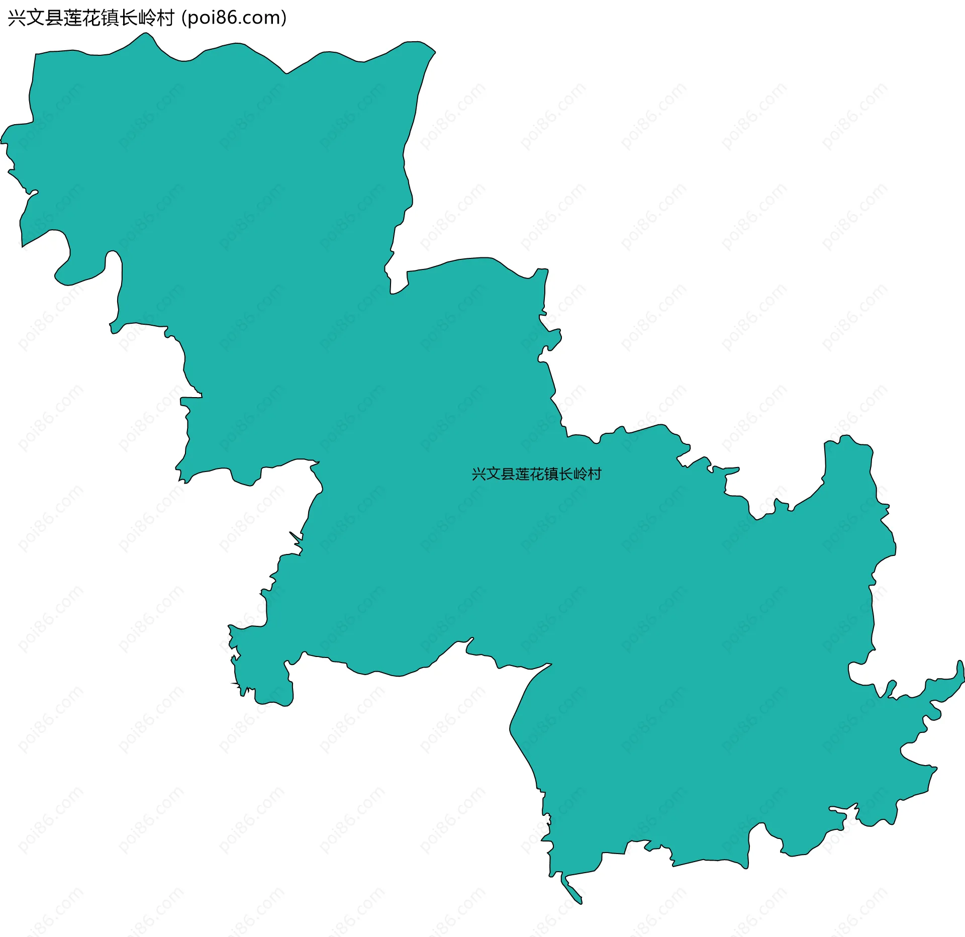 兴文县莲花镇长岭村边界地图