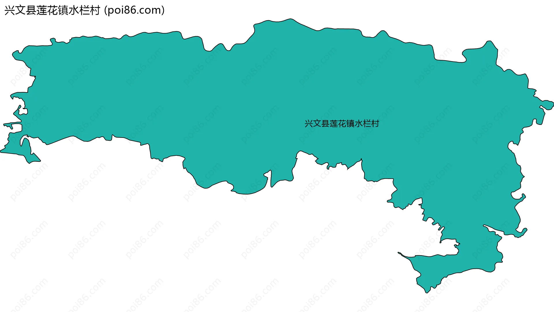 兴文县莲花镇水栏村边界地图